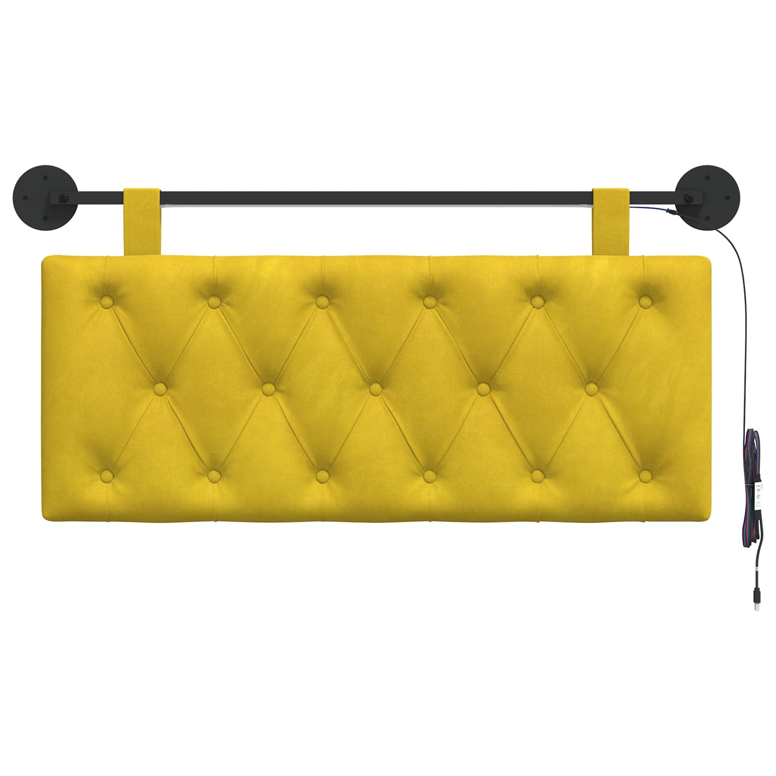 Tête de lit suspendue Avec lumière LED Jaune Velours - XIOS