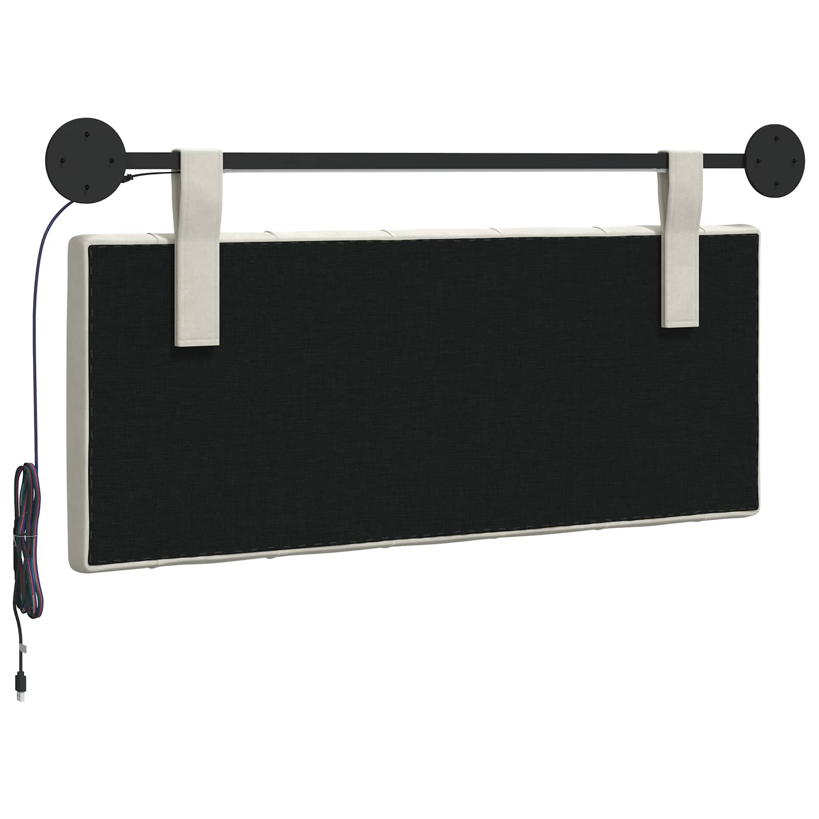 Tête de lit suspendue Avec lumière LED Crème Velours - XIOS