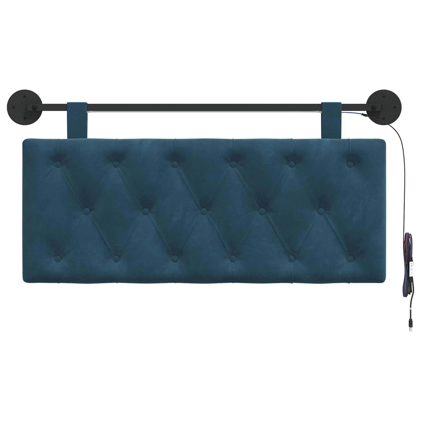 Tête de lit suspendue Avec lumière LED Bleu Velours - XIOS