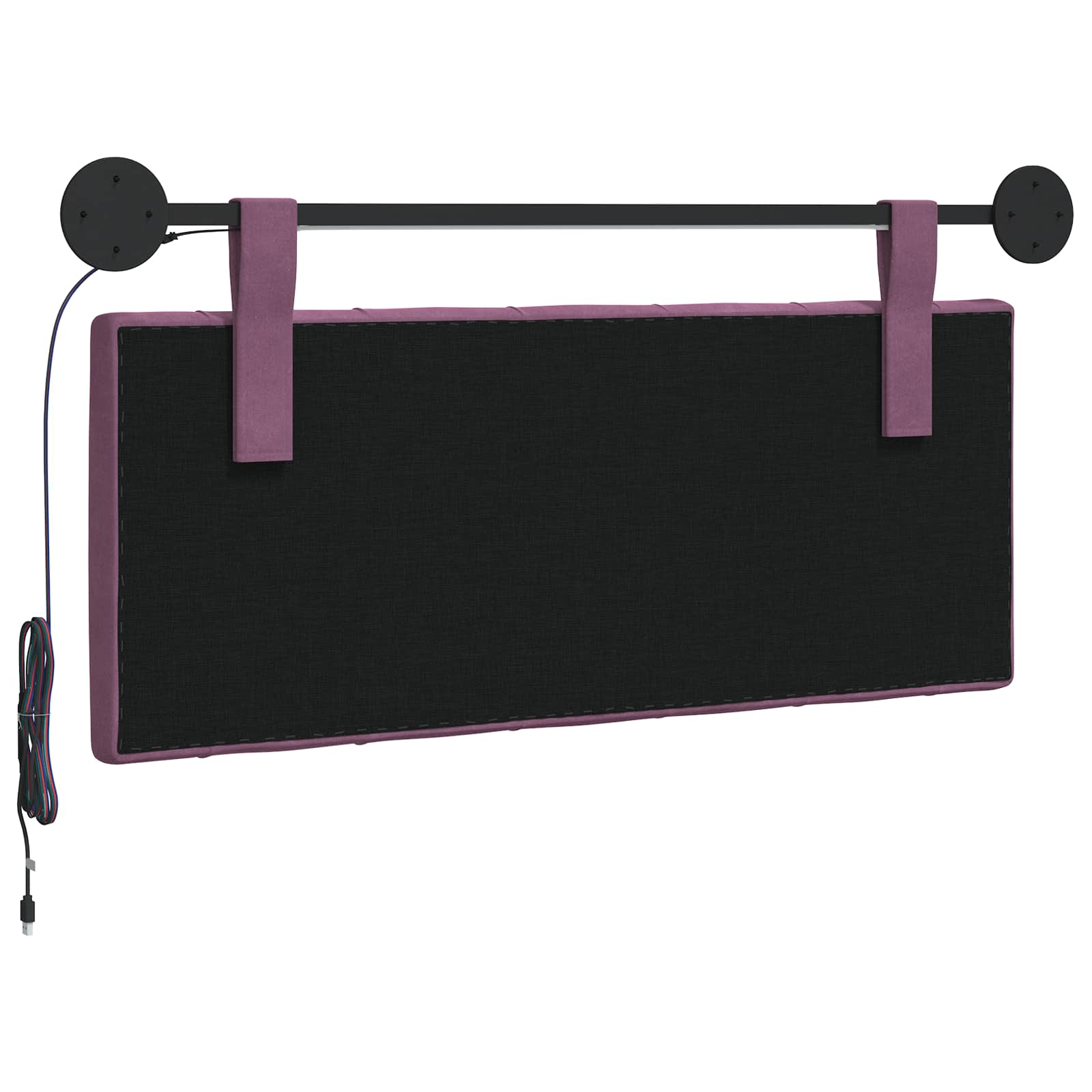 Tête de lit suspendue Avec lumière LED Pourpre Velours - XIOS