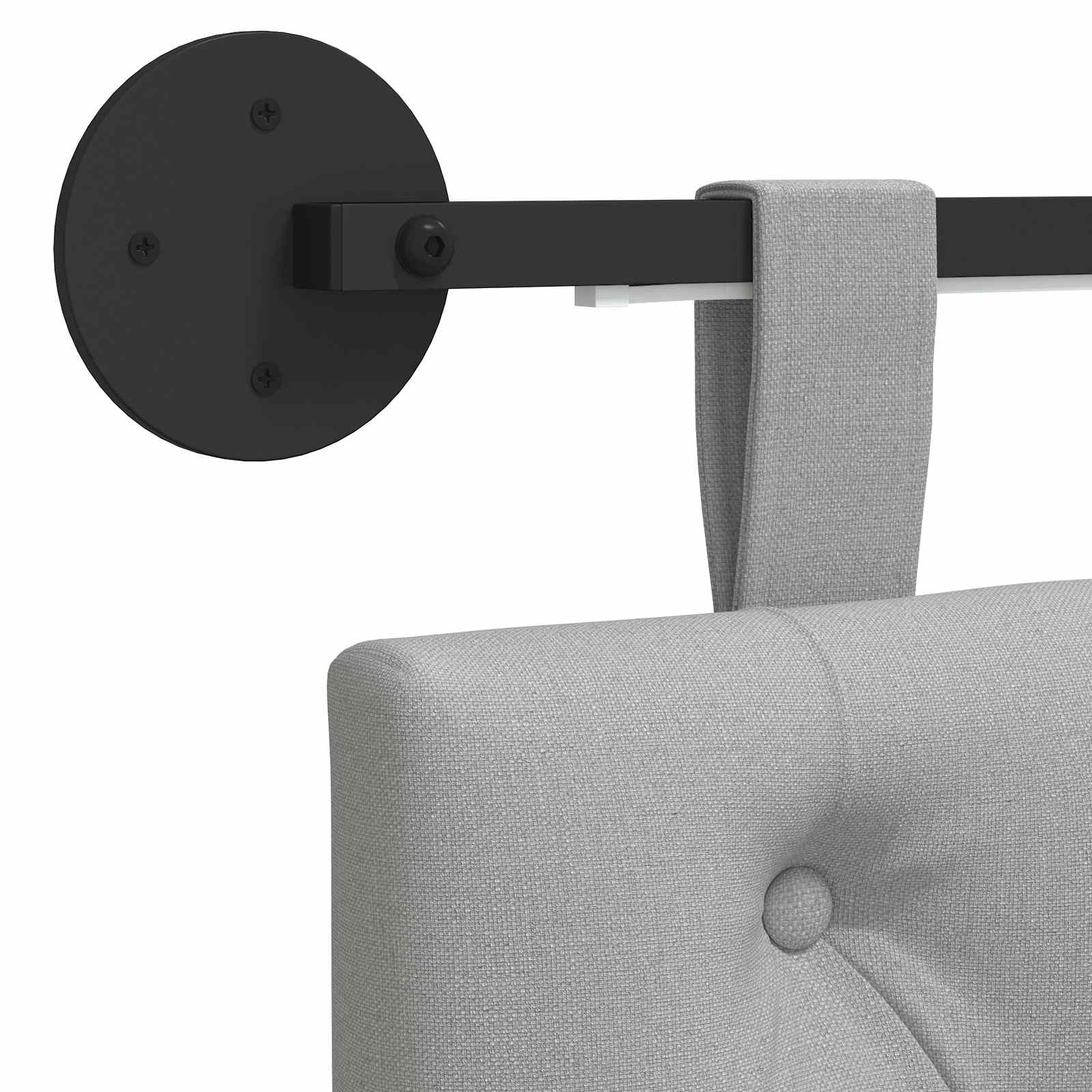 Tête de lit suspendue Avec lumière LED Gris nuage Tissu - XIOS