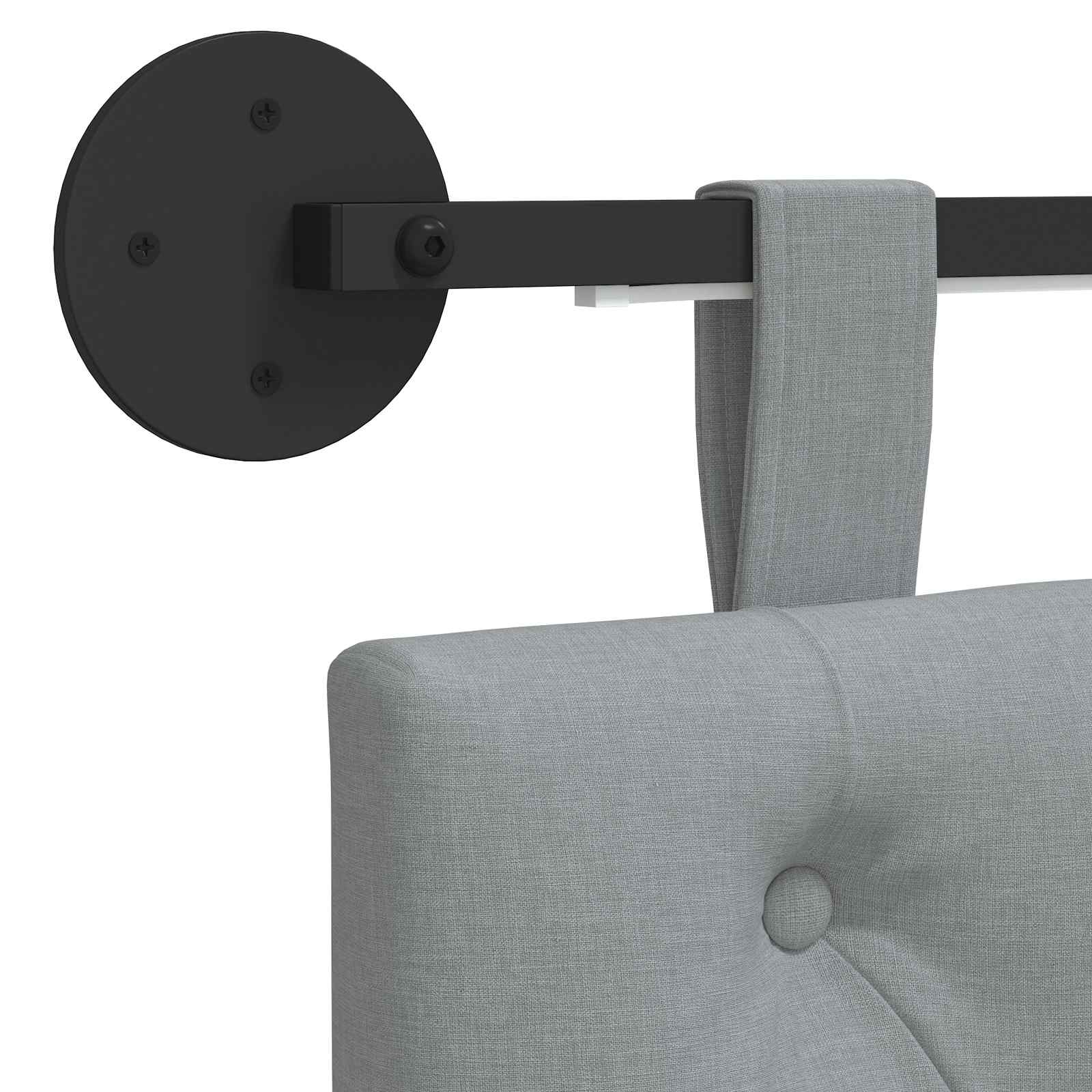 Tête de lit suspendue Avec lumière LED Gris clair Tissu - XIOS
