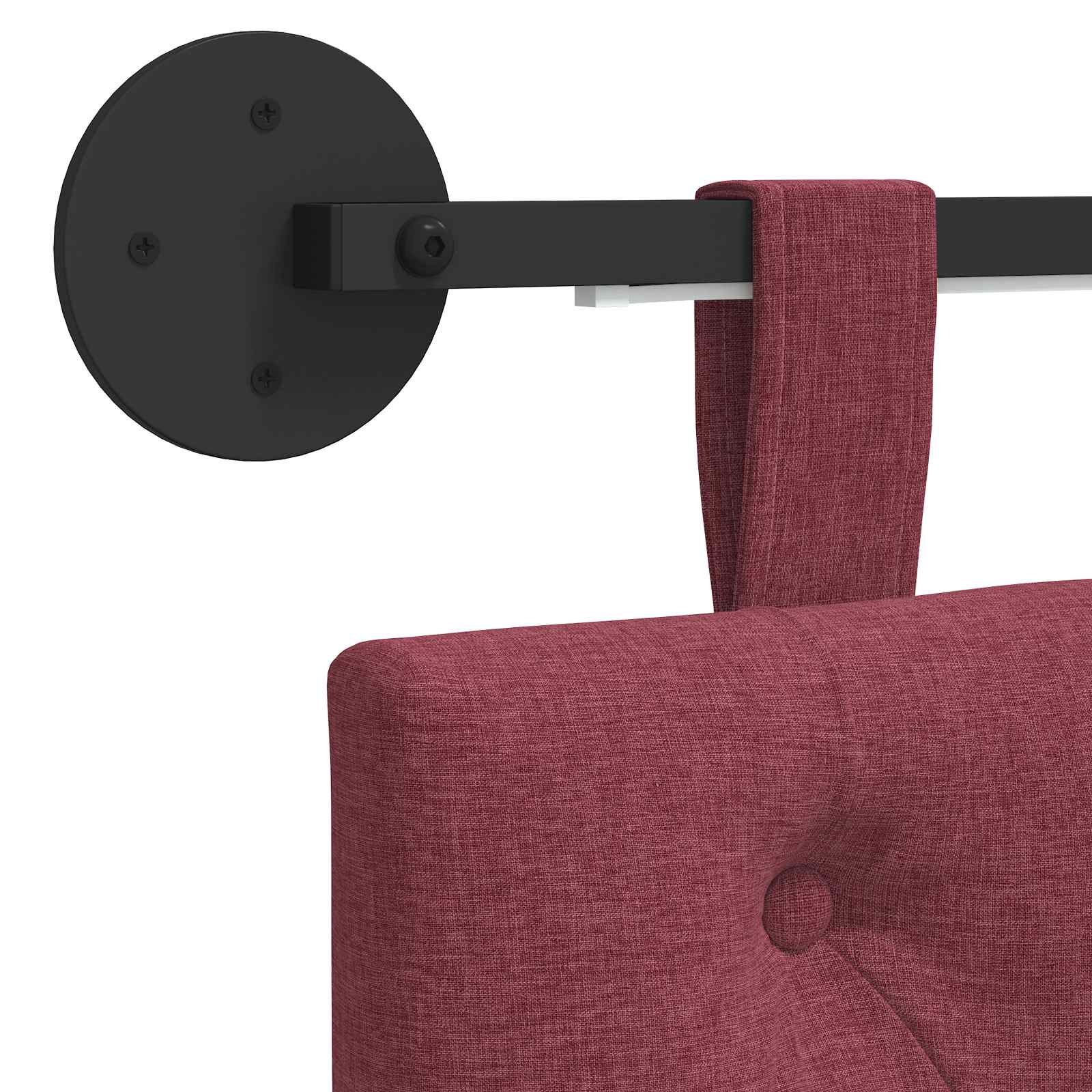 Tête de lit suspendue Avec lumière LED Bordeaux Tissu - XIOS