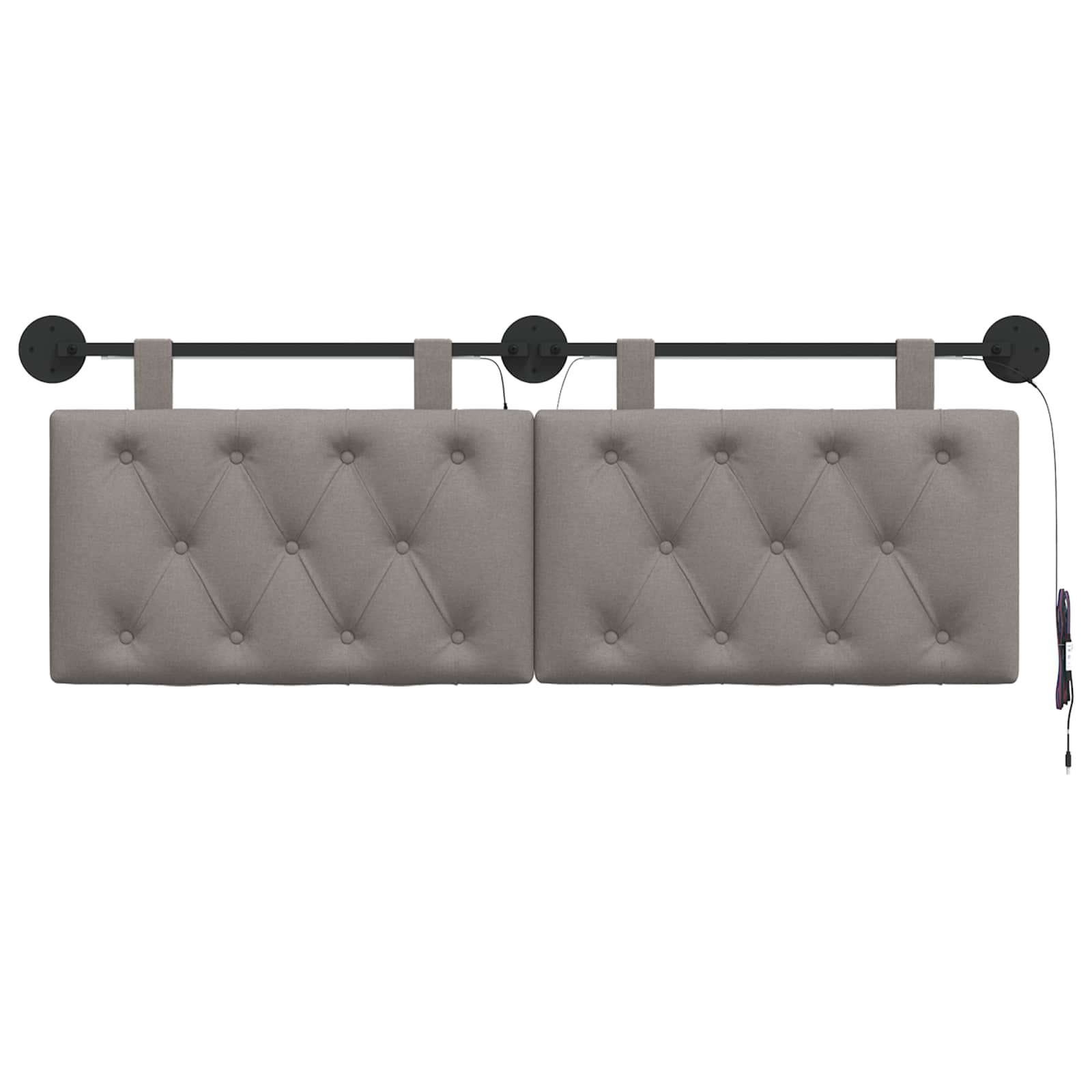 Tête de lit suspendue Avec lumière LED Taupe Tissu - XIOS