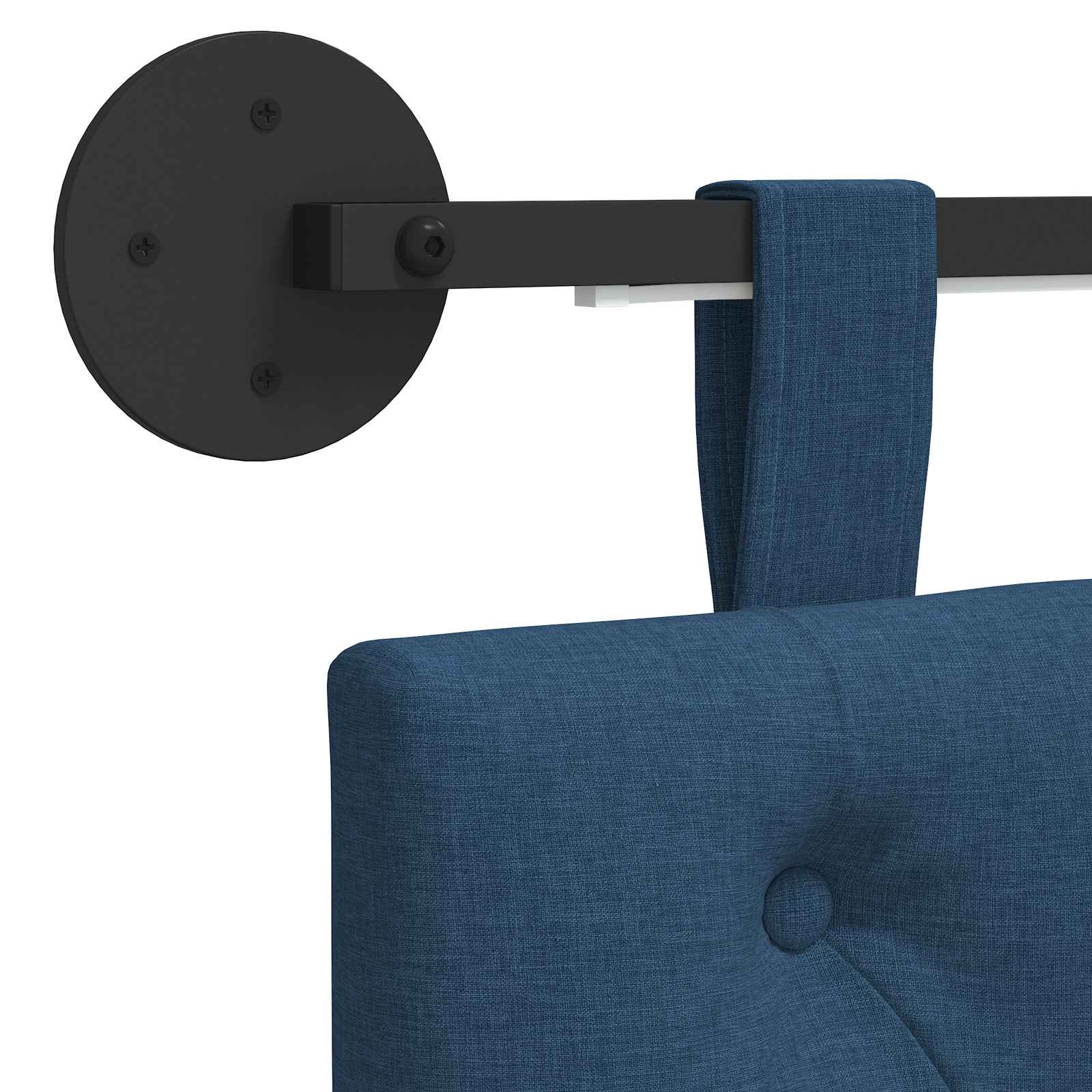 Tête de lit suspendue Avec lumière LED Bleu Tissu - XIOS