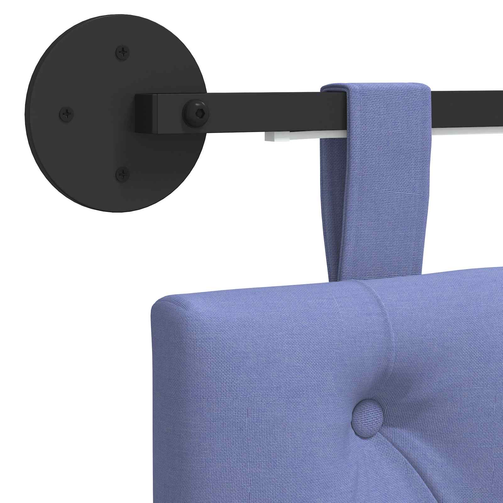 Tête de lit suspendue Avec lumière LED Bleu denim Tissu - XIOS