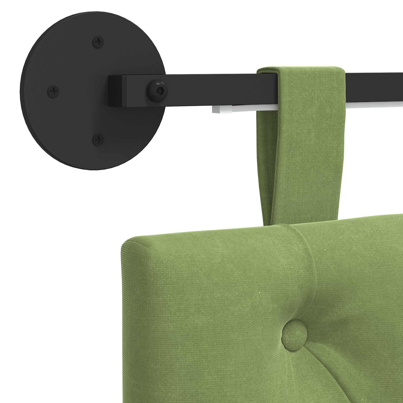 Tête de lit suspendue Avec lumière LED Vert clair Velours - XIOS