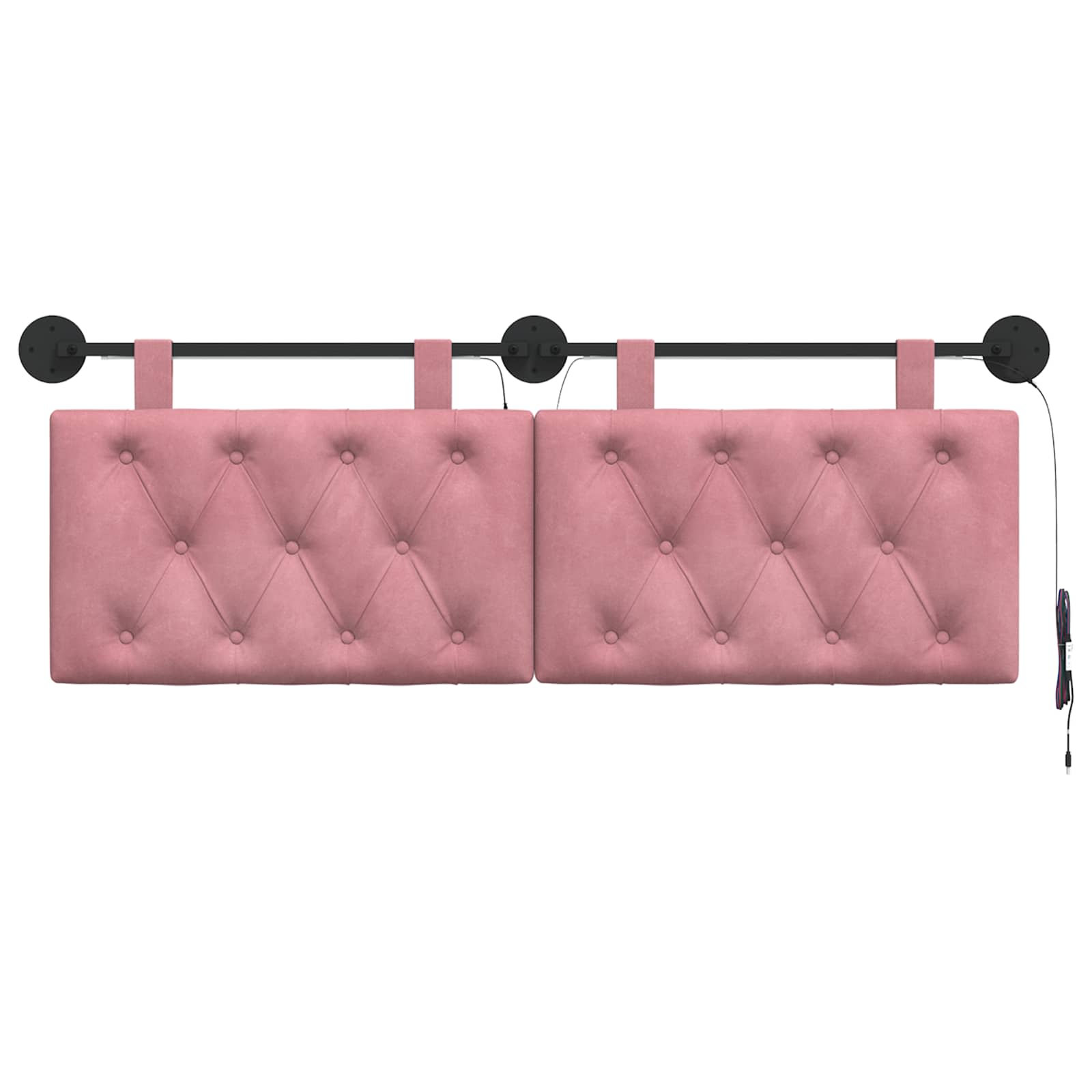 Tête de lit suspendue Avec lumière LED Rose Velours - XIOS
