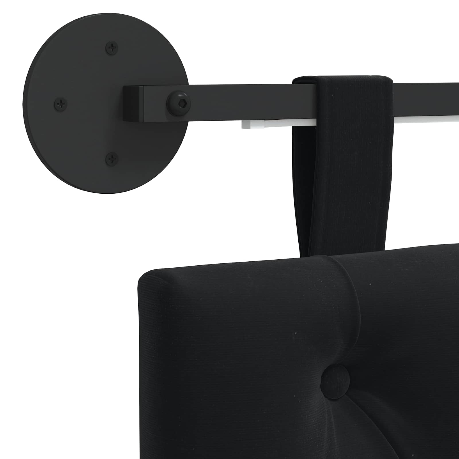 Tête de lit suspendue Avec lumière LED Noir Velours - XIOS