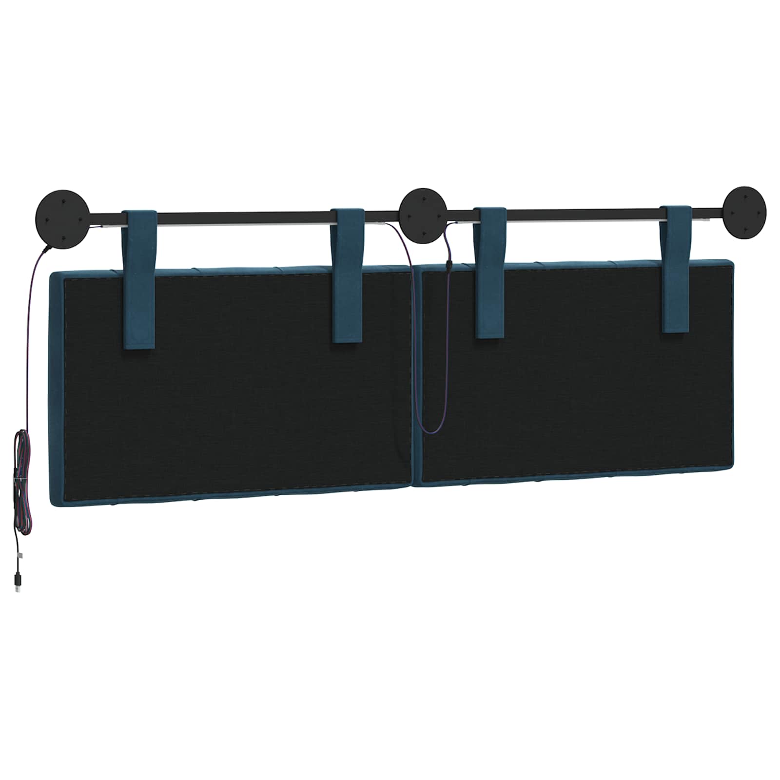 Tête de lit suspendue Avec lumière LED Bleu Velours - XIOS