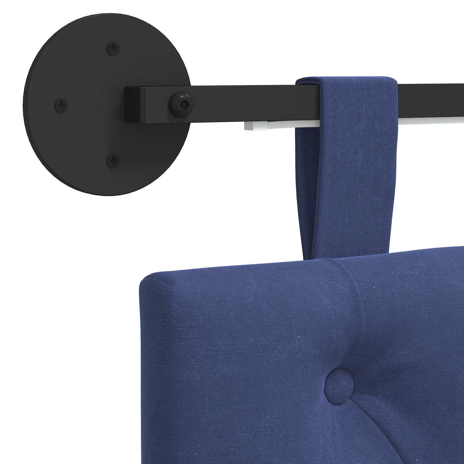Tête de lit suspendue Avec lumière LED Bleu police Velours - XIOS