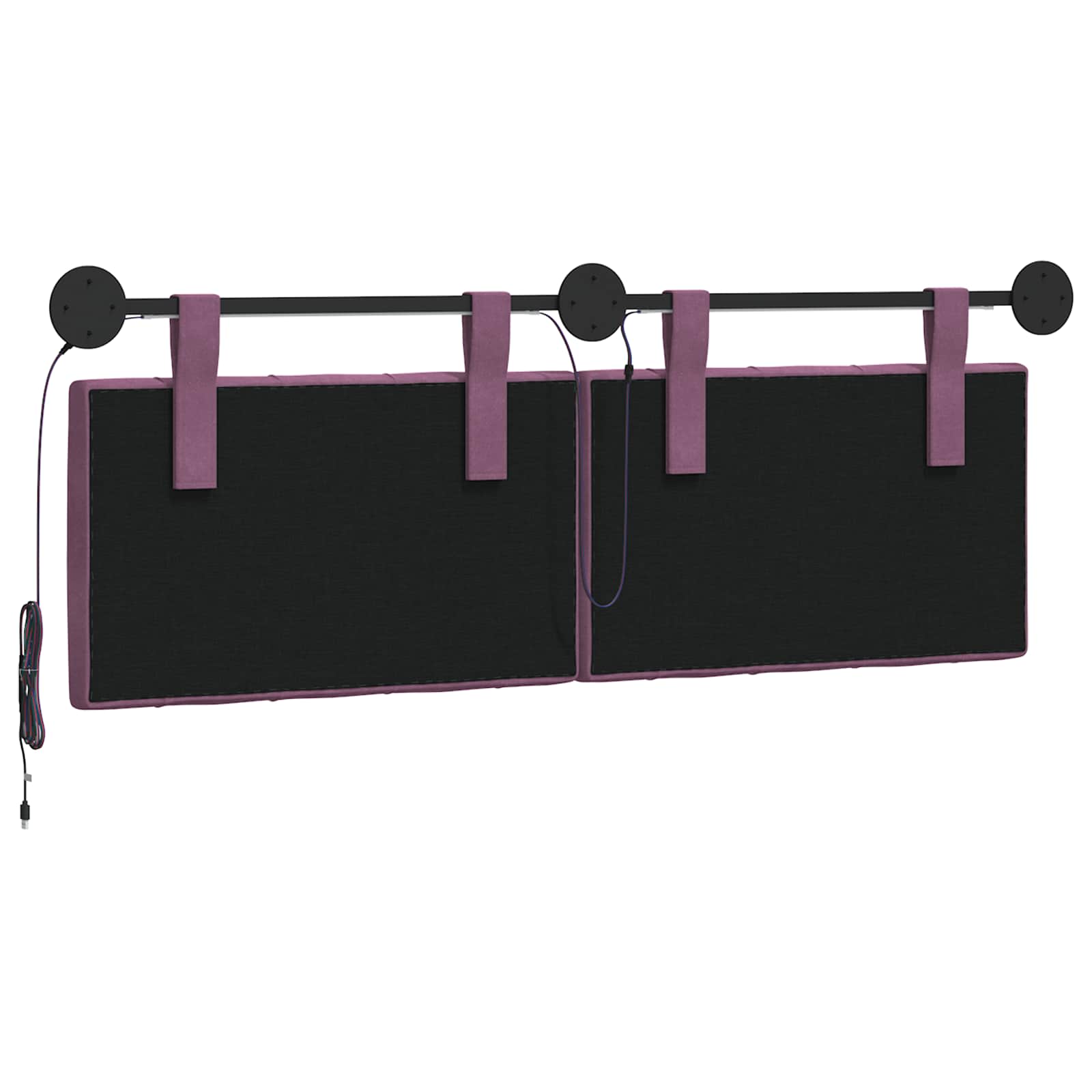Tête de lit suspendue Avec lumière LED Pourpre Velours - XIOS