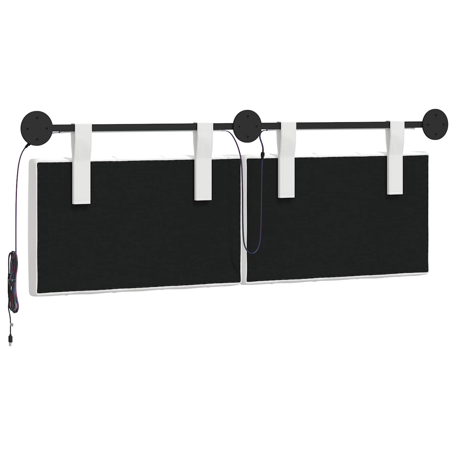 Tête de lit suspendue Avec lumière LED Blanc Tissu - XIOS