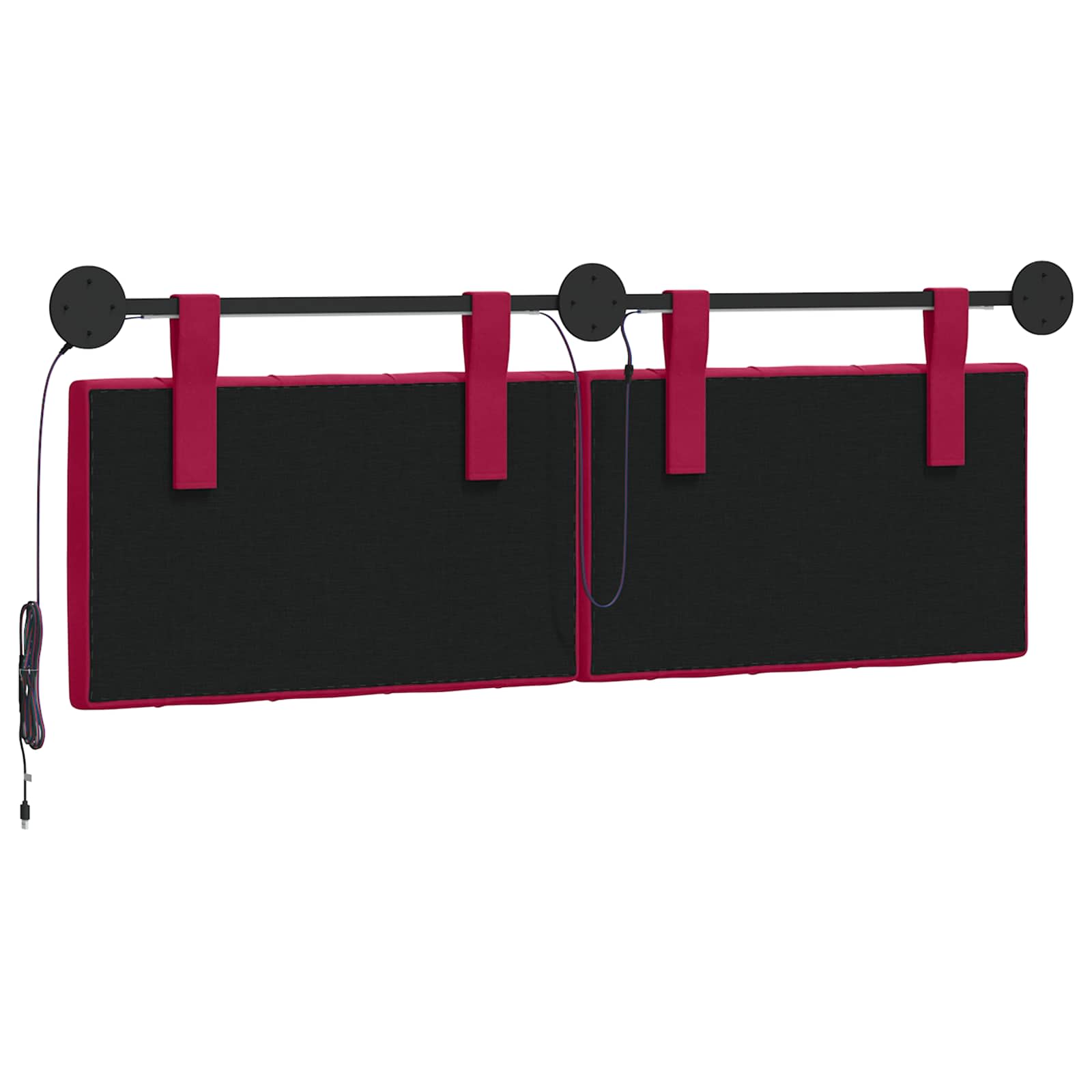 Tête de lit suspendue Avec lumière LED Bordeaux Velours - XIOS