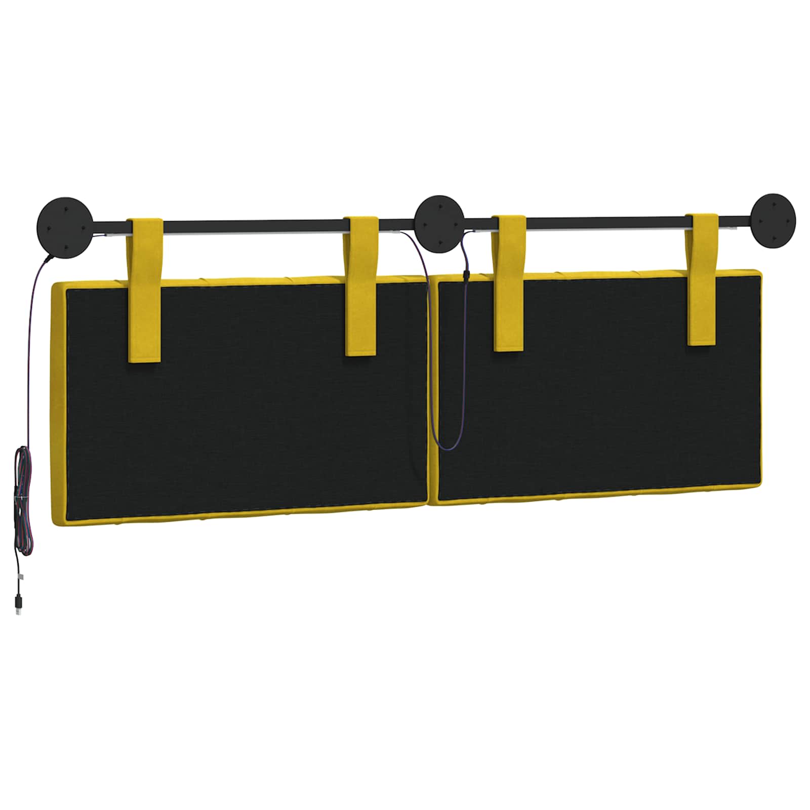 Tête de lit suspendue Avec lumière LED Jaune Velours - XIOS