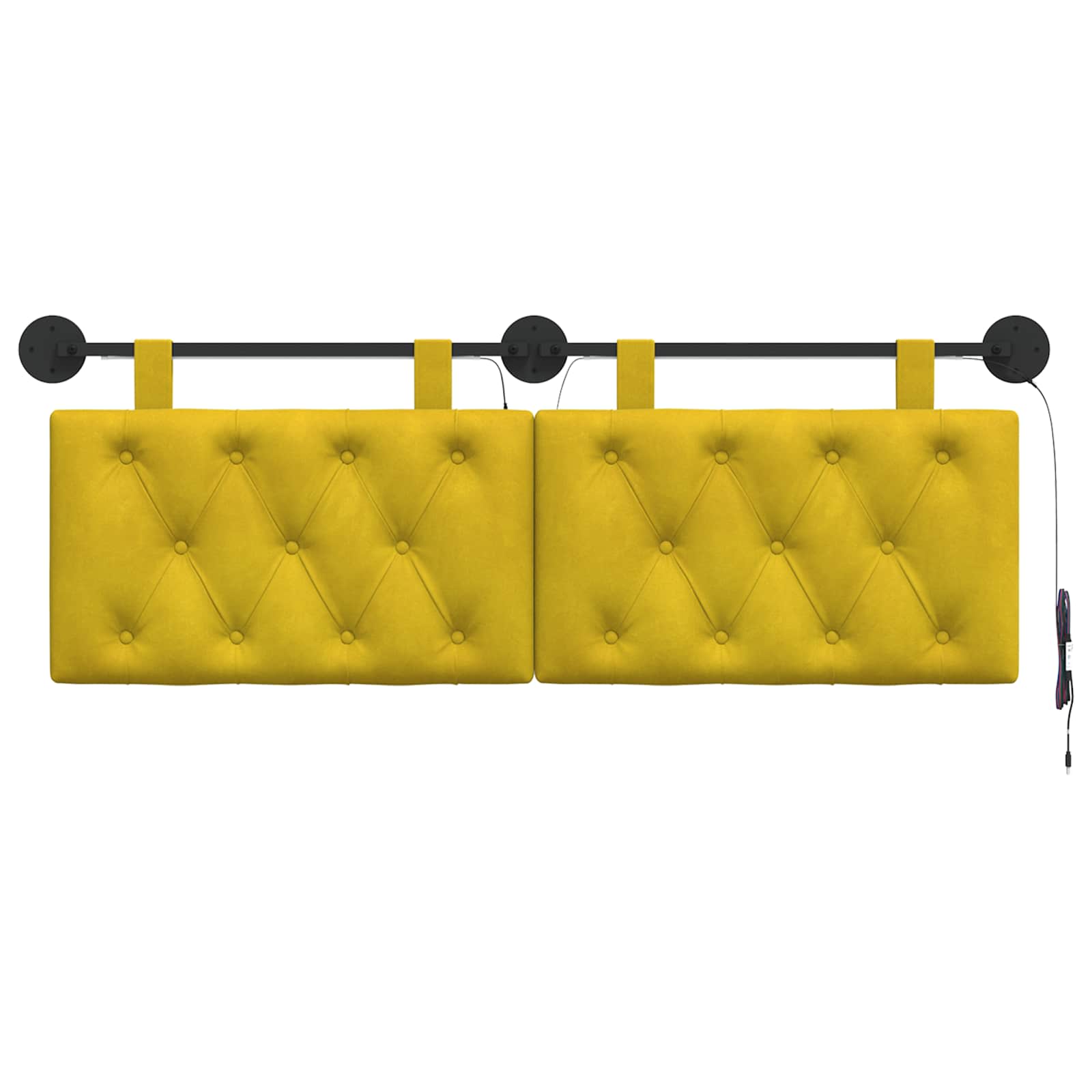 Tête de lit suspendue Avec lumière LED Jaune Velours - XIOS