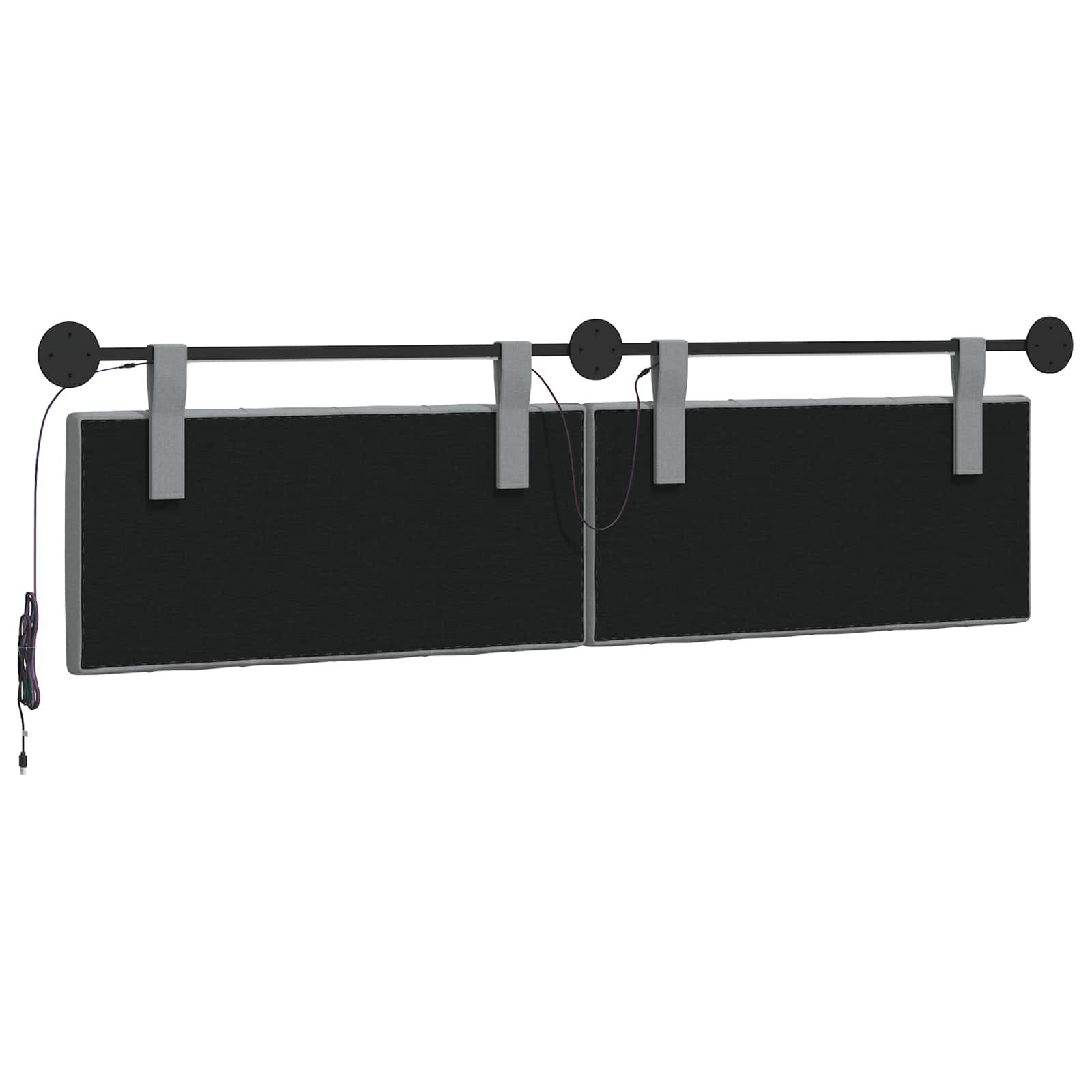 Tête de lit suspendue Avec lumière LED Gris clair Tissu - XIOS