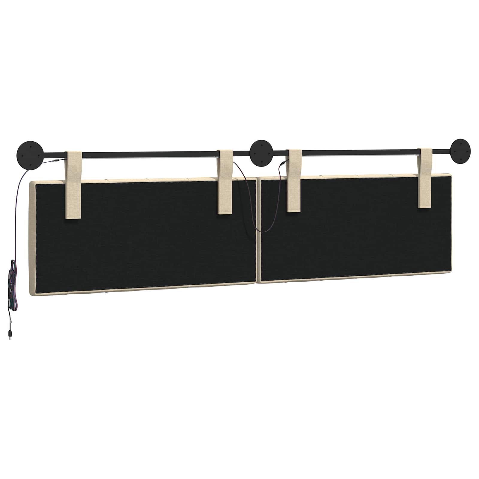 Tête de lit suspendue Avec lumière LED Crème Tissu - XIOS