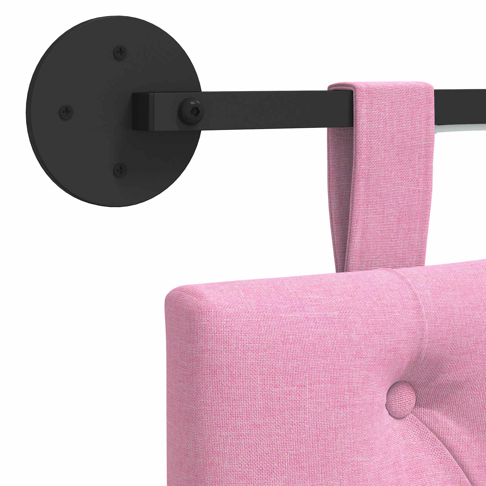 Tête de lit suspendue Avec lumière LED Rose Tissu - XIOS
