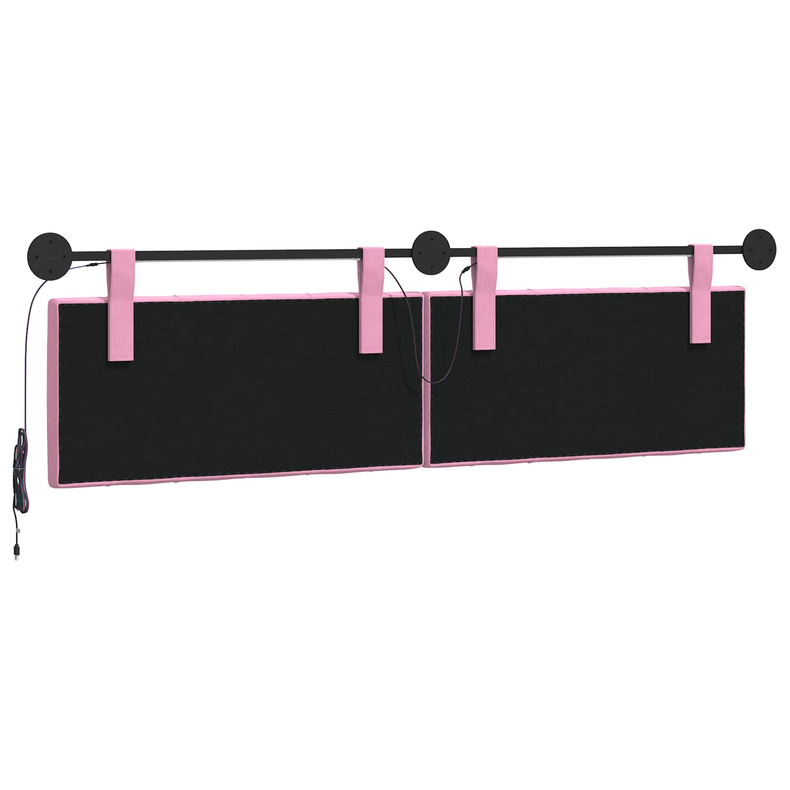 Tête de lit suspendue Avec lumière LED Rose Tissu - XIOS