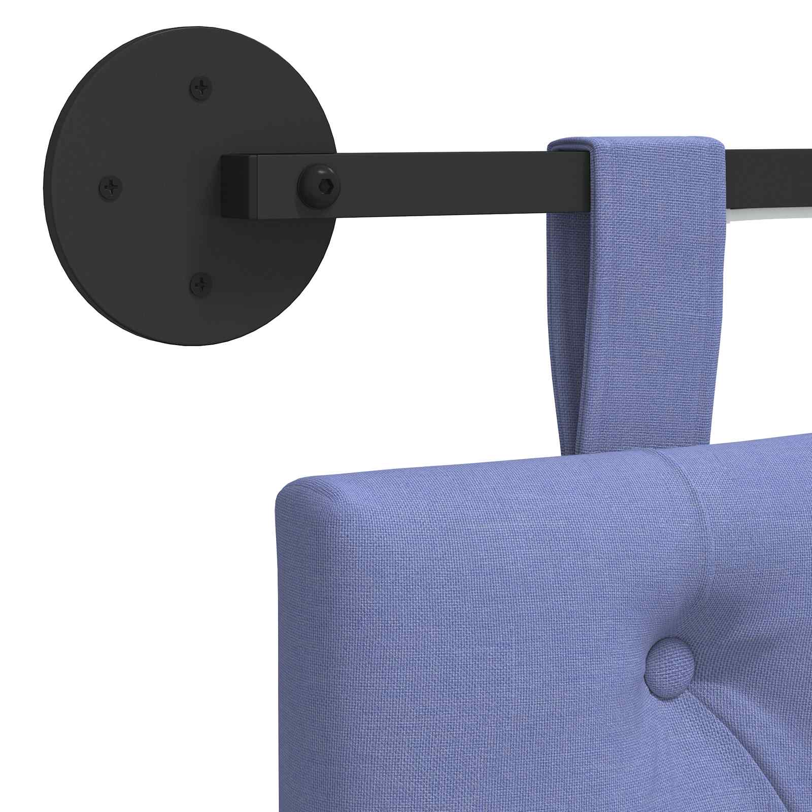 Tête de lit suspendue Avec lumière LED Bleu denim Tissu - XIOS