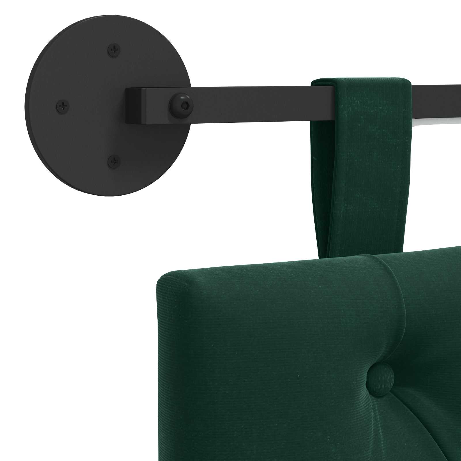 Tête de lit suspendue Avec lumière LED Vert foncé Velours - XIOS