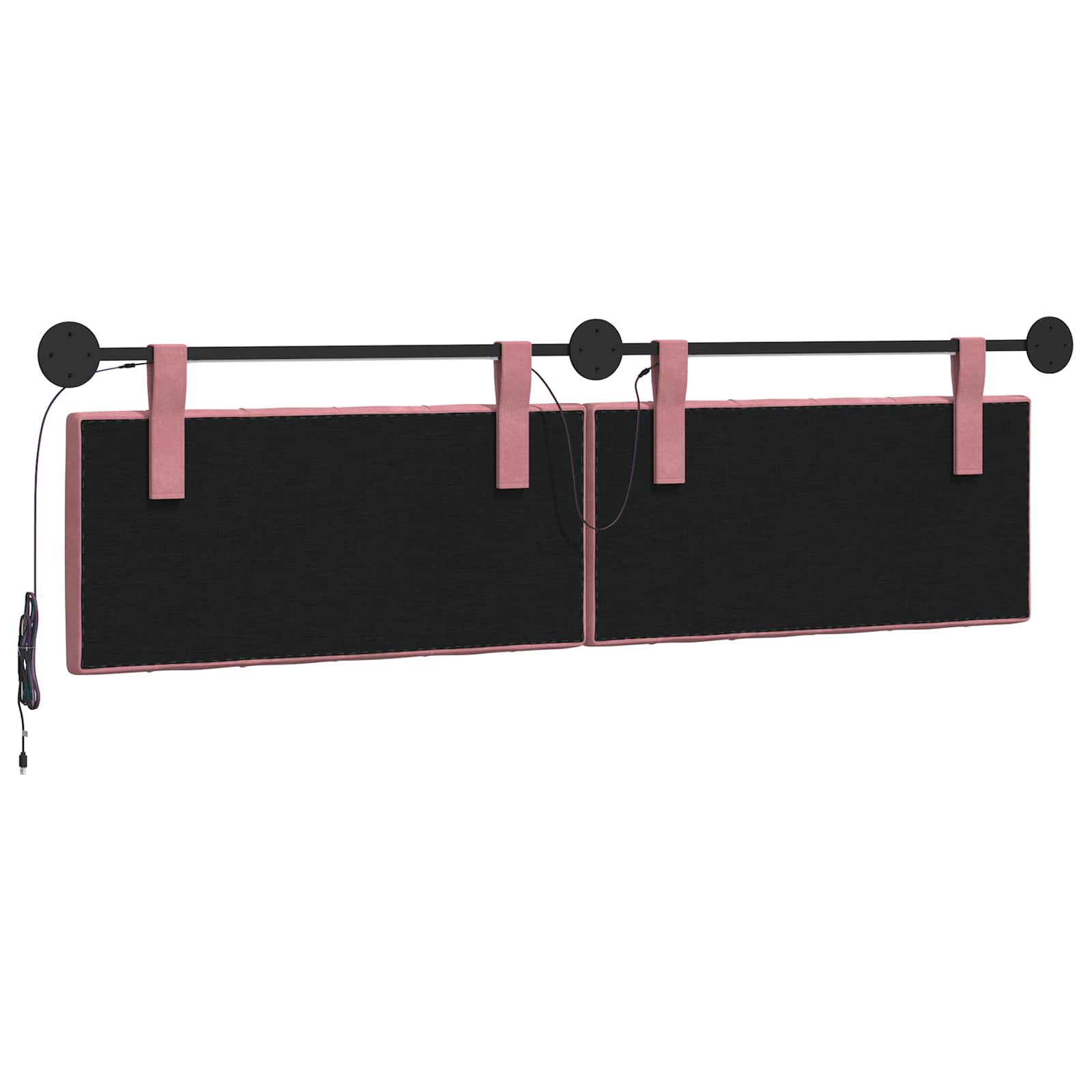 Tête de lit suspendue Avec lumière LED Rose Velours - XIOS