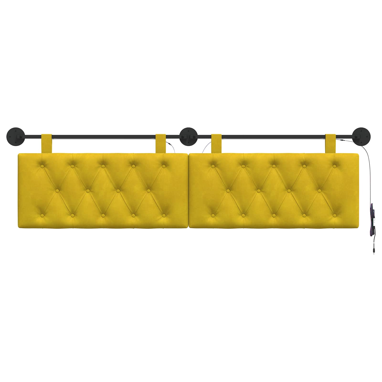 Tête de lit suspendue Avec lumière LED Jaune Velours - XIOS