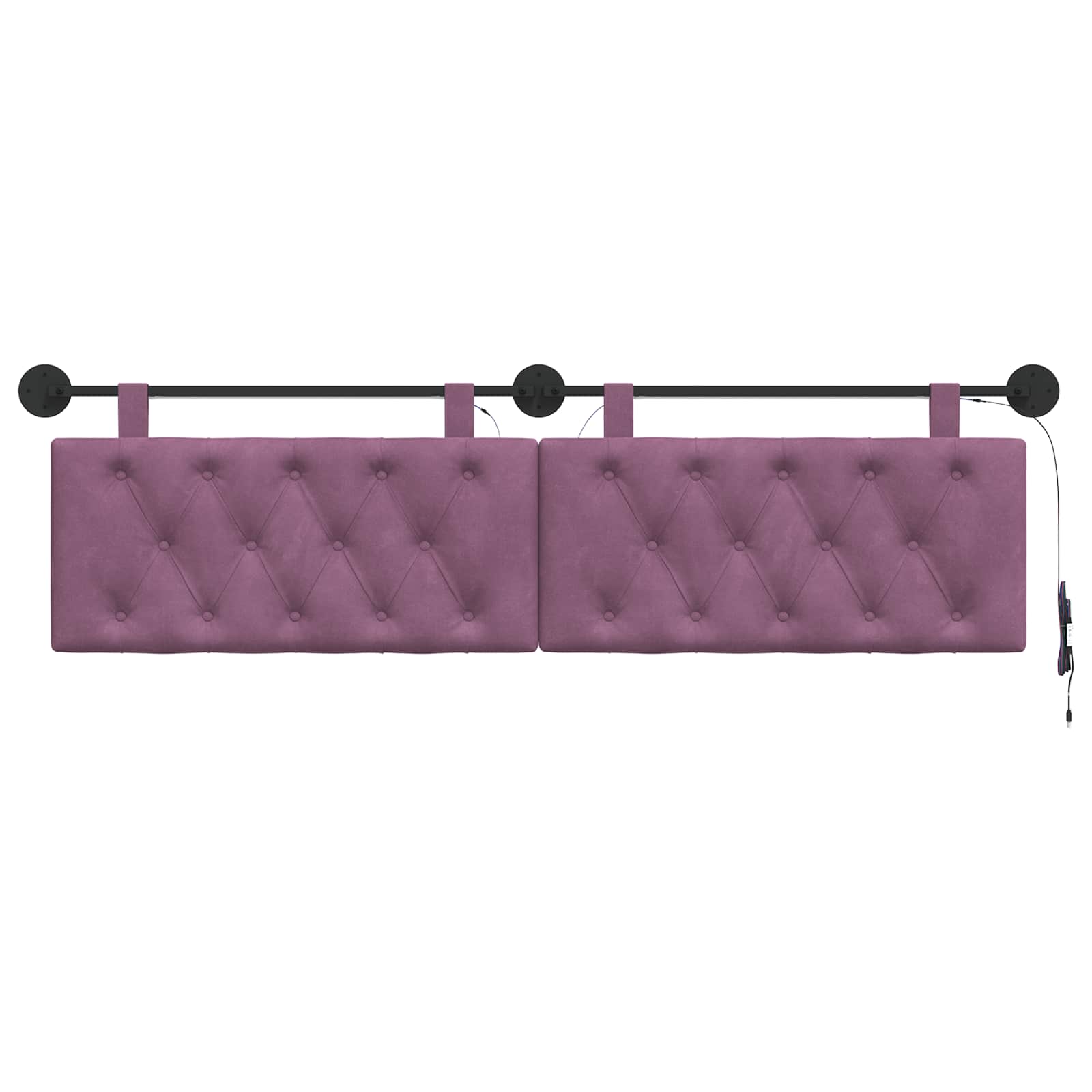 Tête de lit suspendue Avec lumière LED Pourpre Velours - XIOS