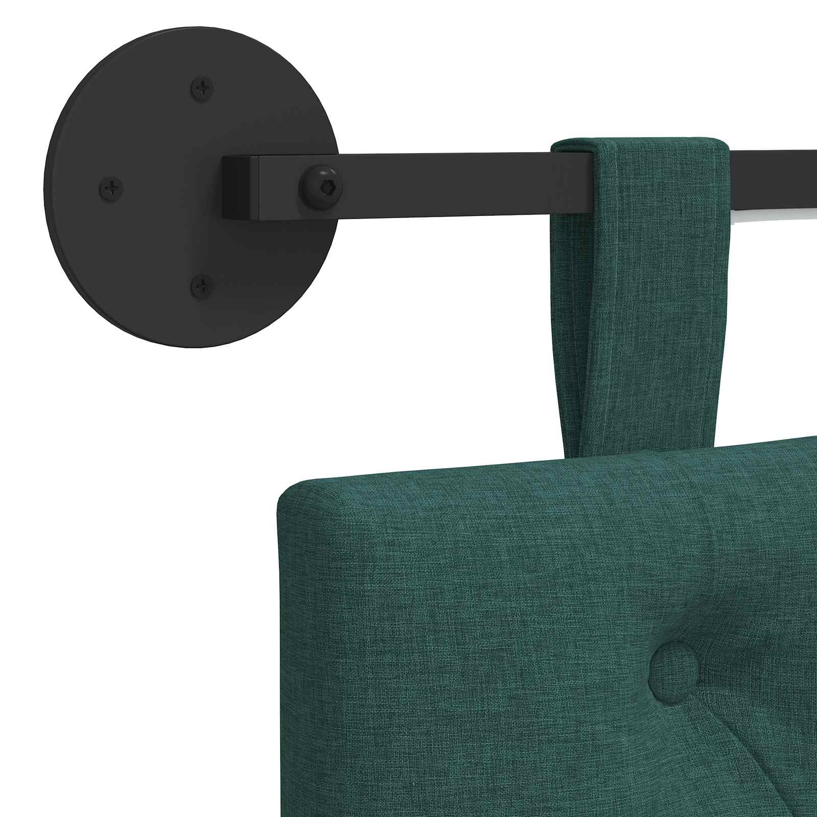 Tête de lit suspendue Avec lumière LED Vert foncé Tissu - XIOS