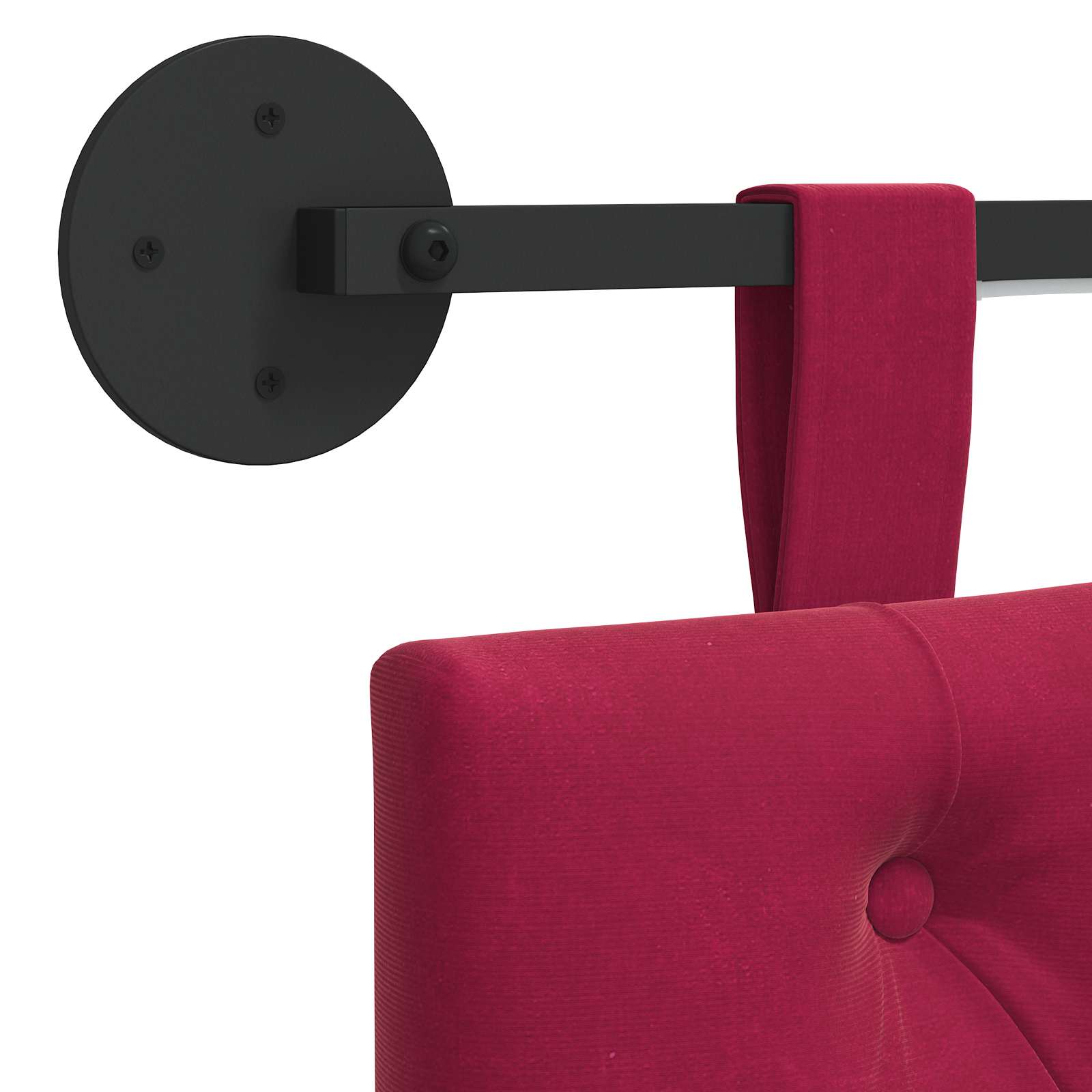 Tête de lit suspendue Avec lumière LED Bordeaux Velours - XIOS