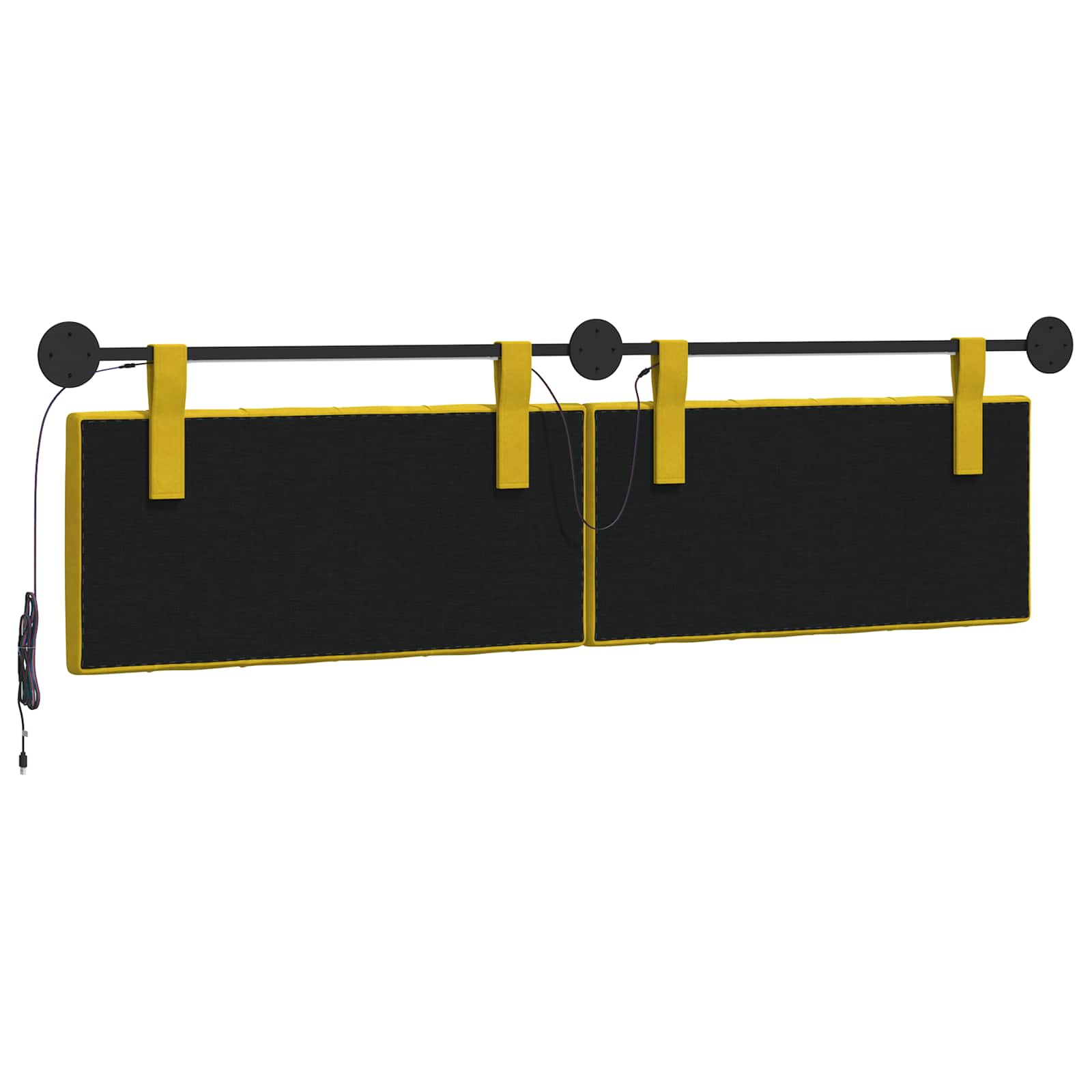 Tête de lit suspendue Avec lumière LED Jaune Velours - XIOS
