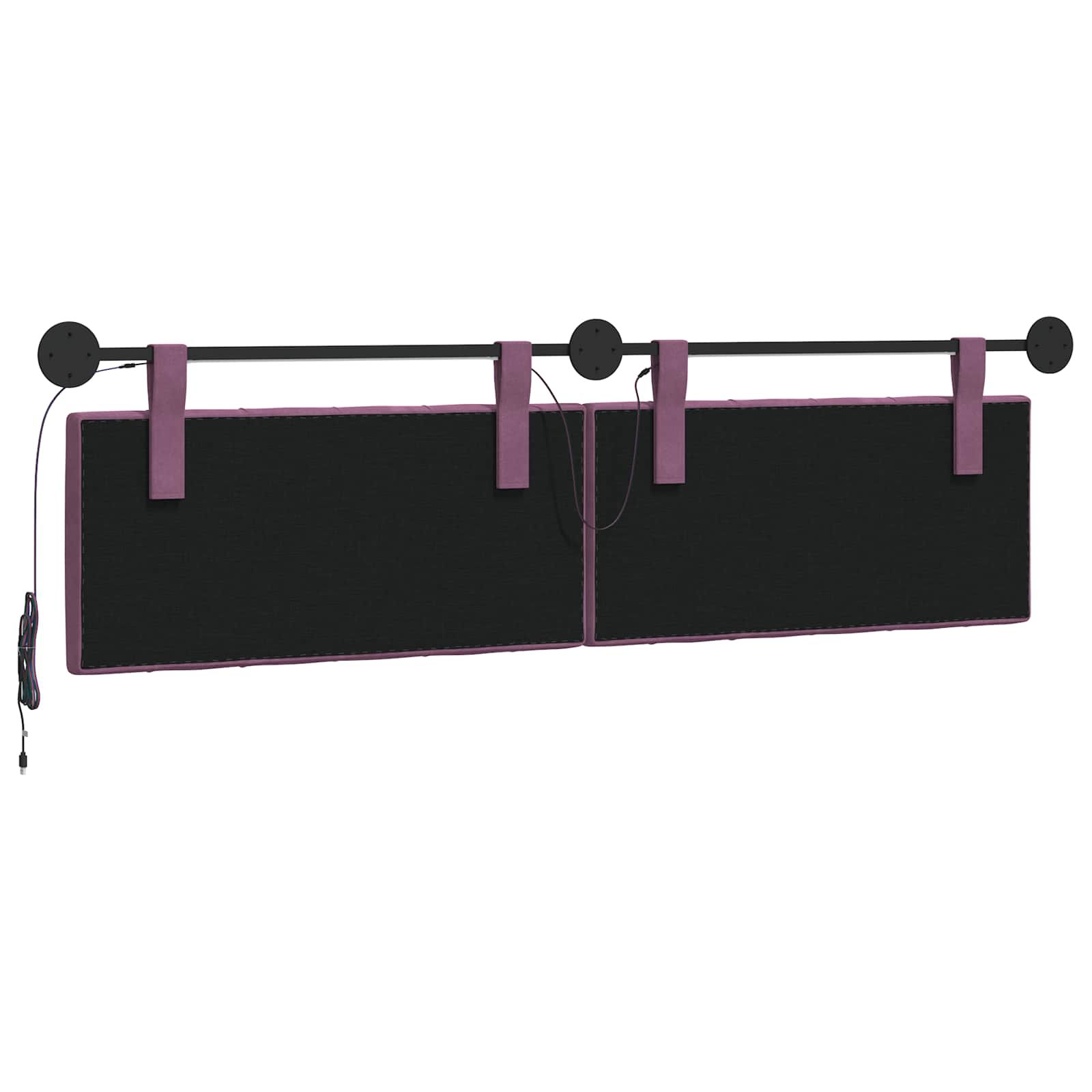 Tête de lit suspendue Avec lumière LED Pourpre Velours - XIOS