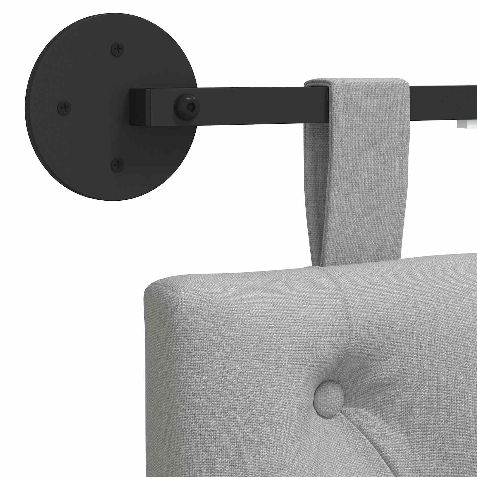 Tête de lit suspendue Avec lumière LED Gris nuage Tissu - XIOS