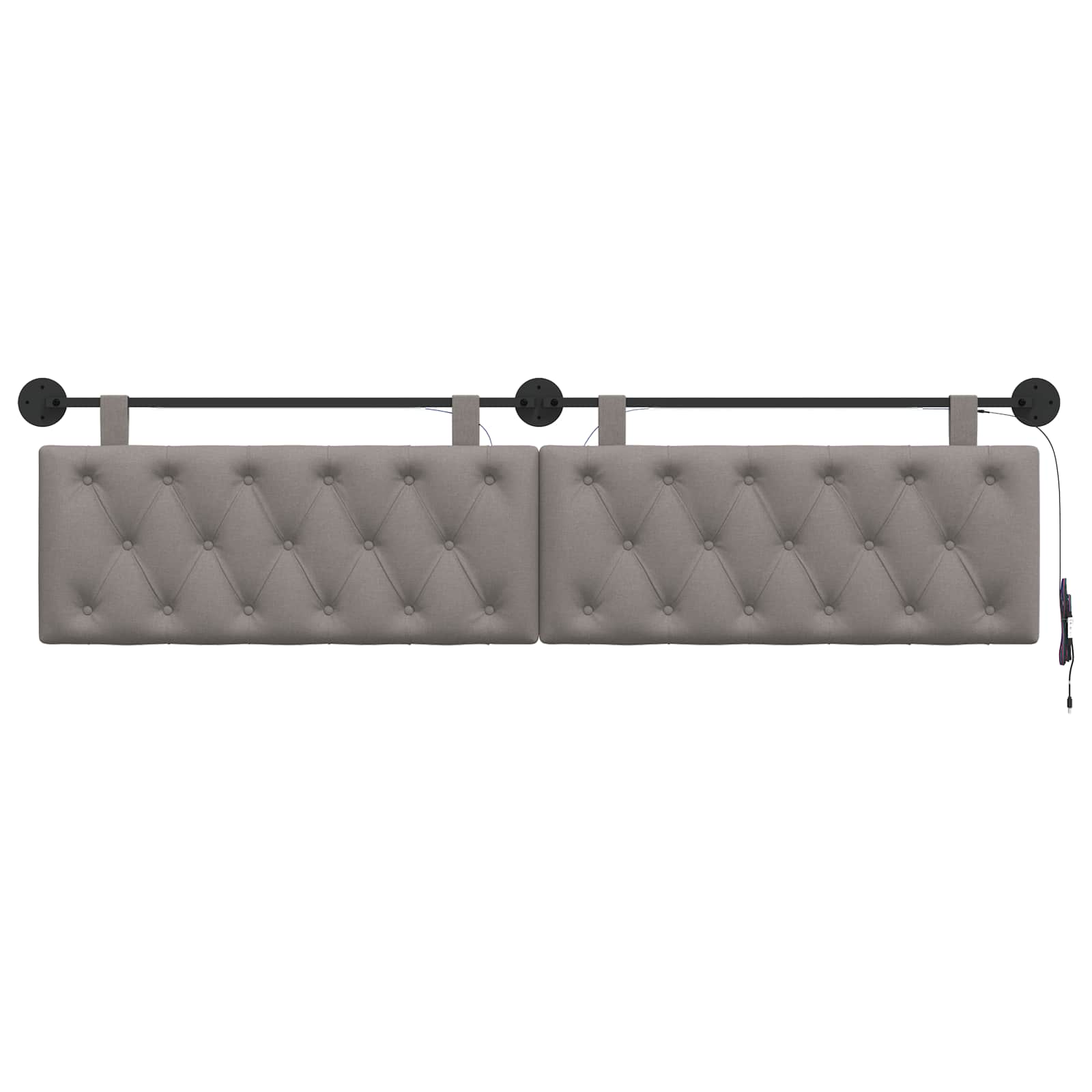 Tête de lit suspendue Avec lumière LED Taupe Tissu - XIOS