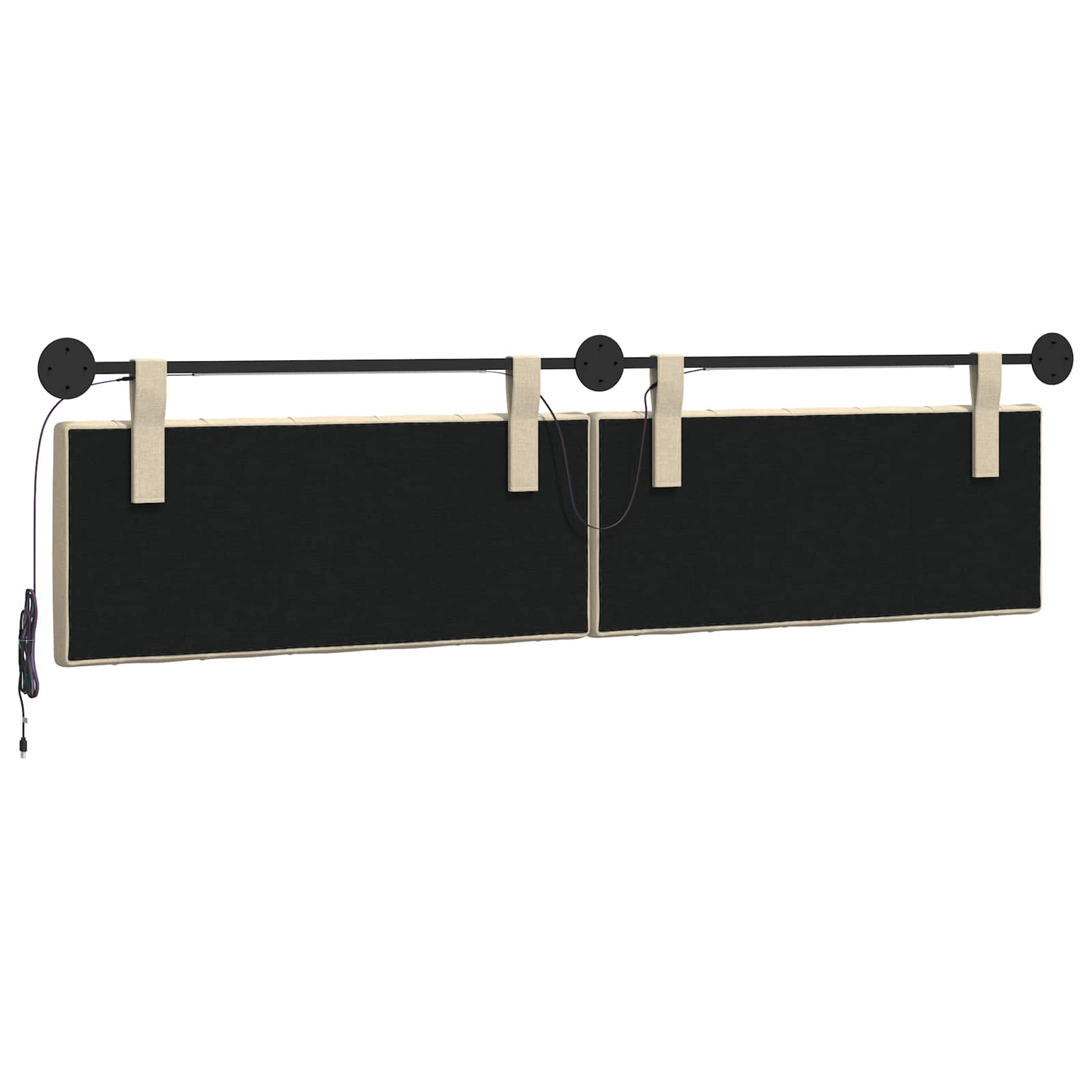 Tête de lit suspendue Avec lumière LED Crème Tissu - XIOS