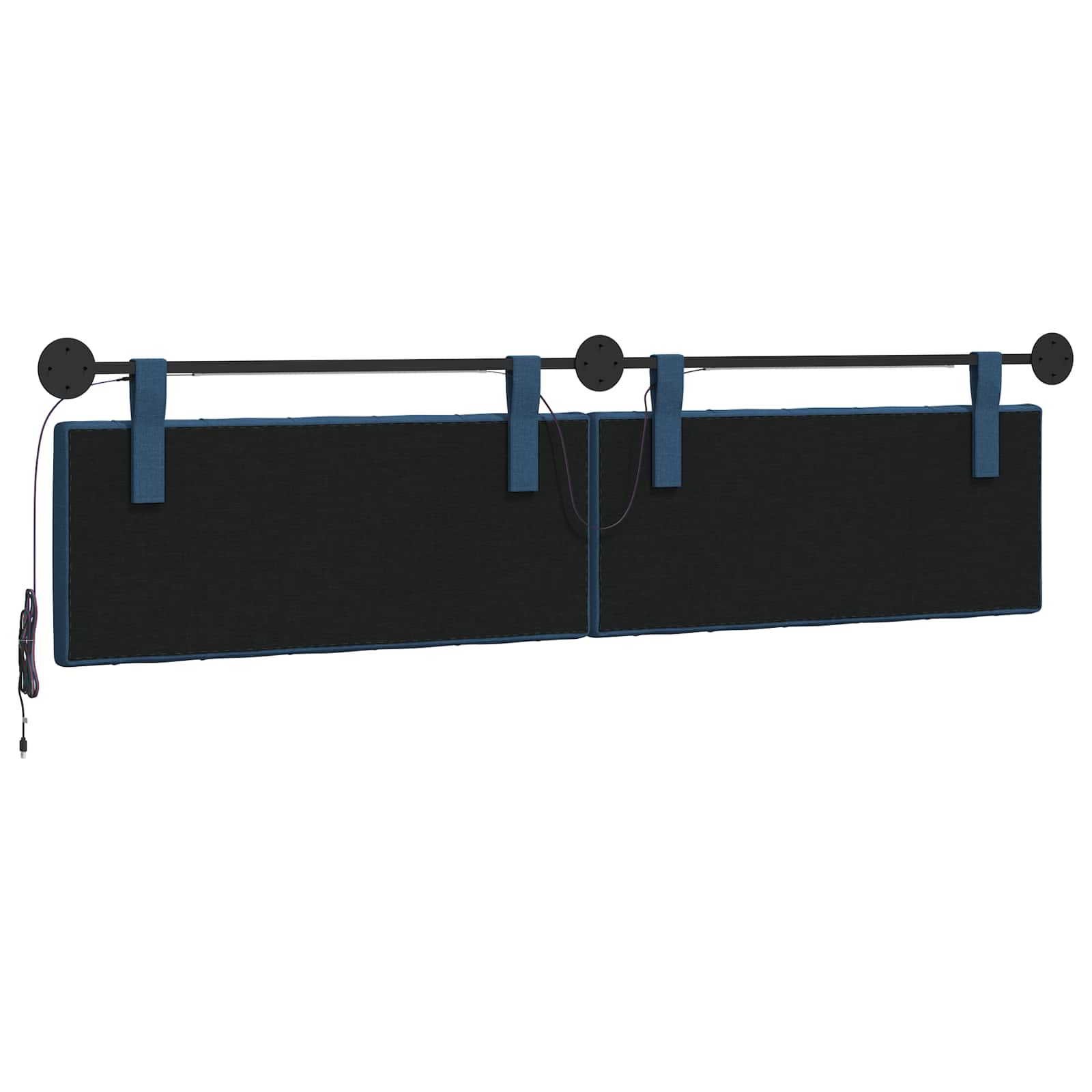 Tête de lit suspendue Avec lumière LED Bleu Tissu - XIOS