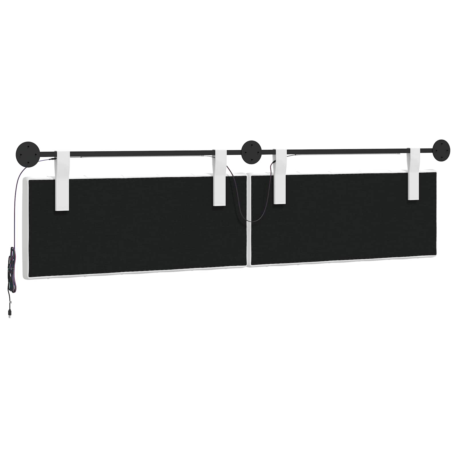 Tête de lit suspendue Avec lumière LED Blanc Tissu - XIOS