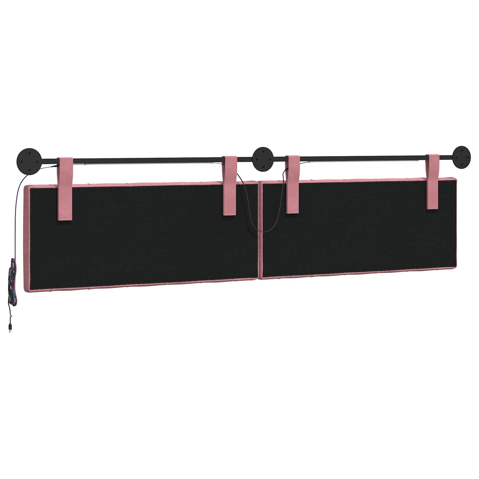 Tête de lit suspendue Avec lumière LED Rose Velours - XIOS