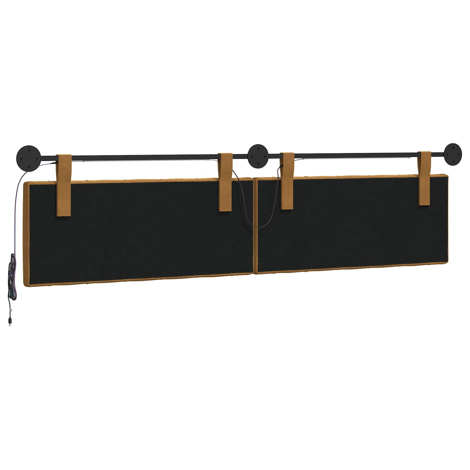 Tête de lit suspendue Avec lumière LED Marron Velours - XIOS