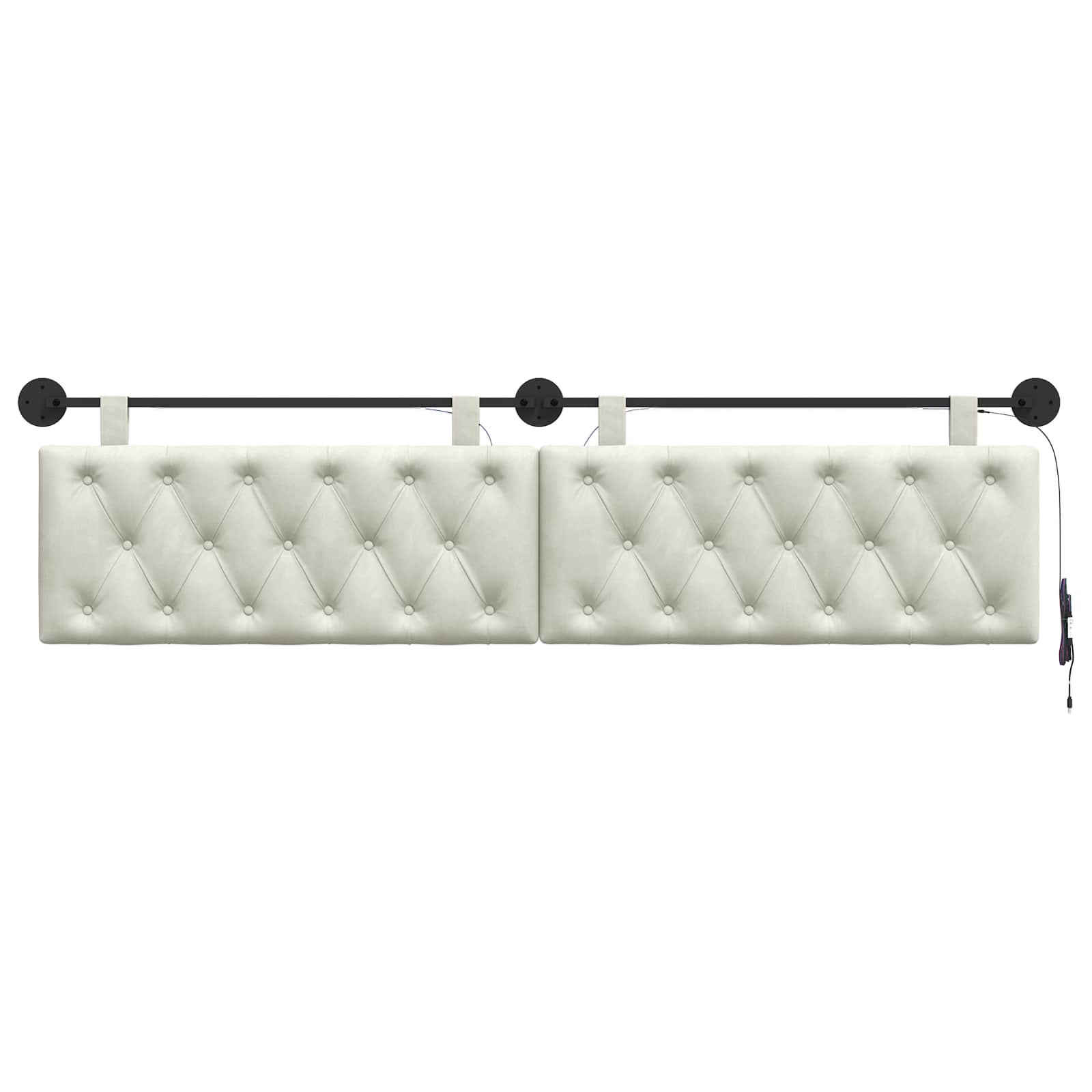 Tête de lit suspendue Avec lumière LED Crème Velours - XIOS