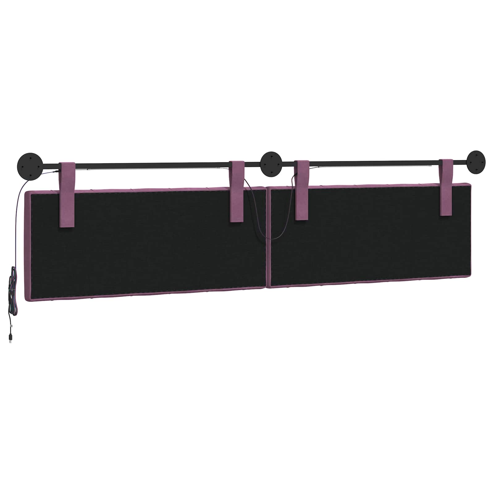 Tête de lit suspendue Avec lumière LED Pourpre Velours - XIOS