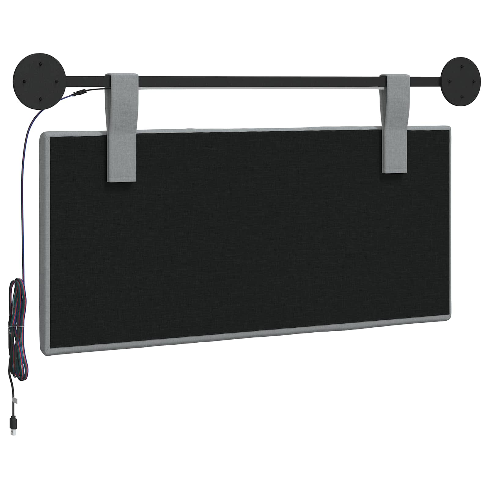 Tête de lit suspendue Avec lumière LED Gris clair Tissu - XIOS