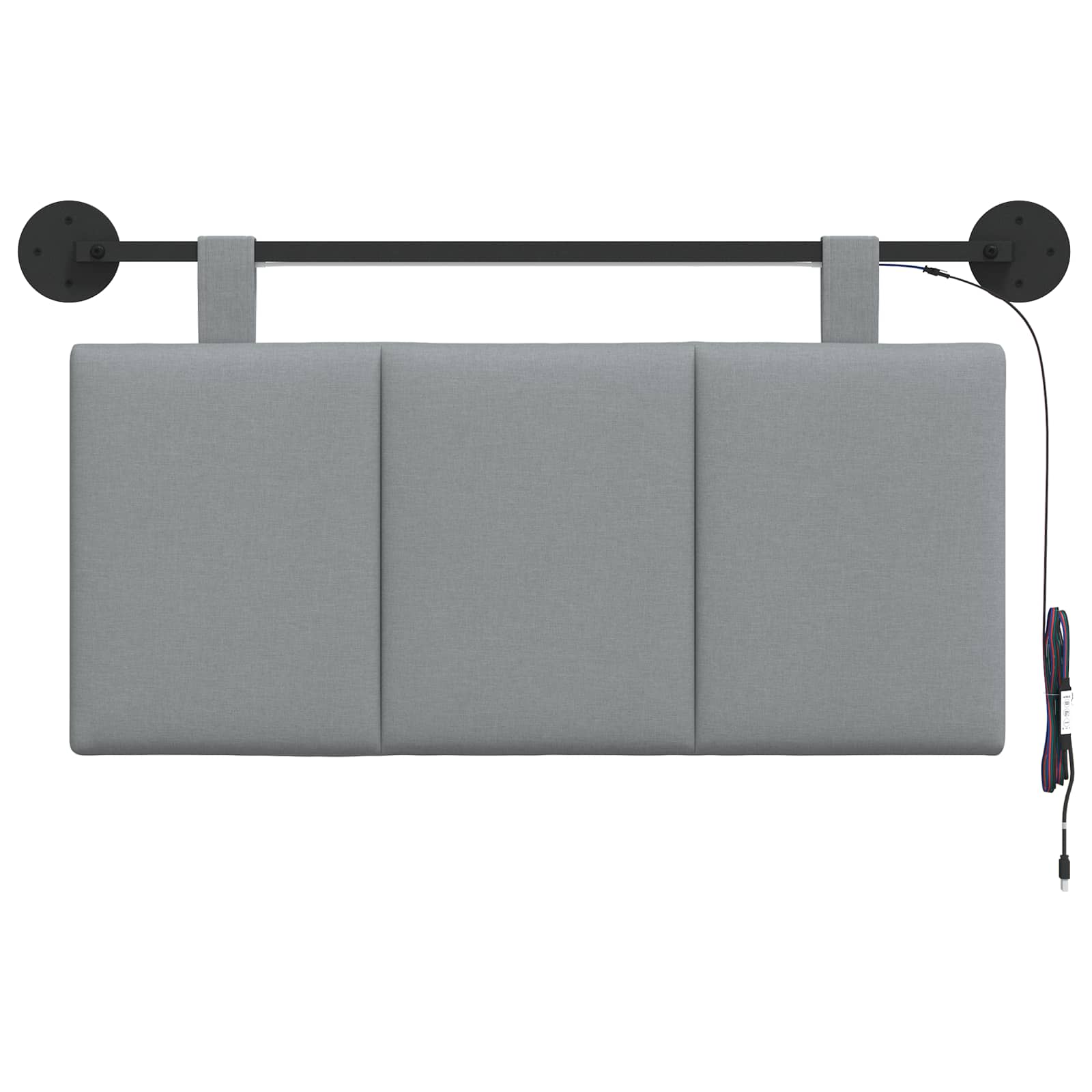 Tête de lit suspendue Avec lumière LED Gris clair Tissu - XIOS