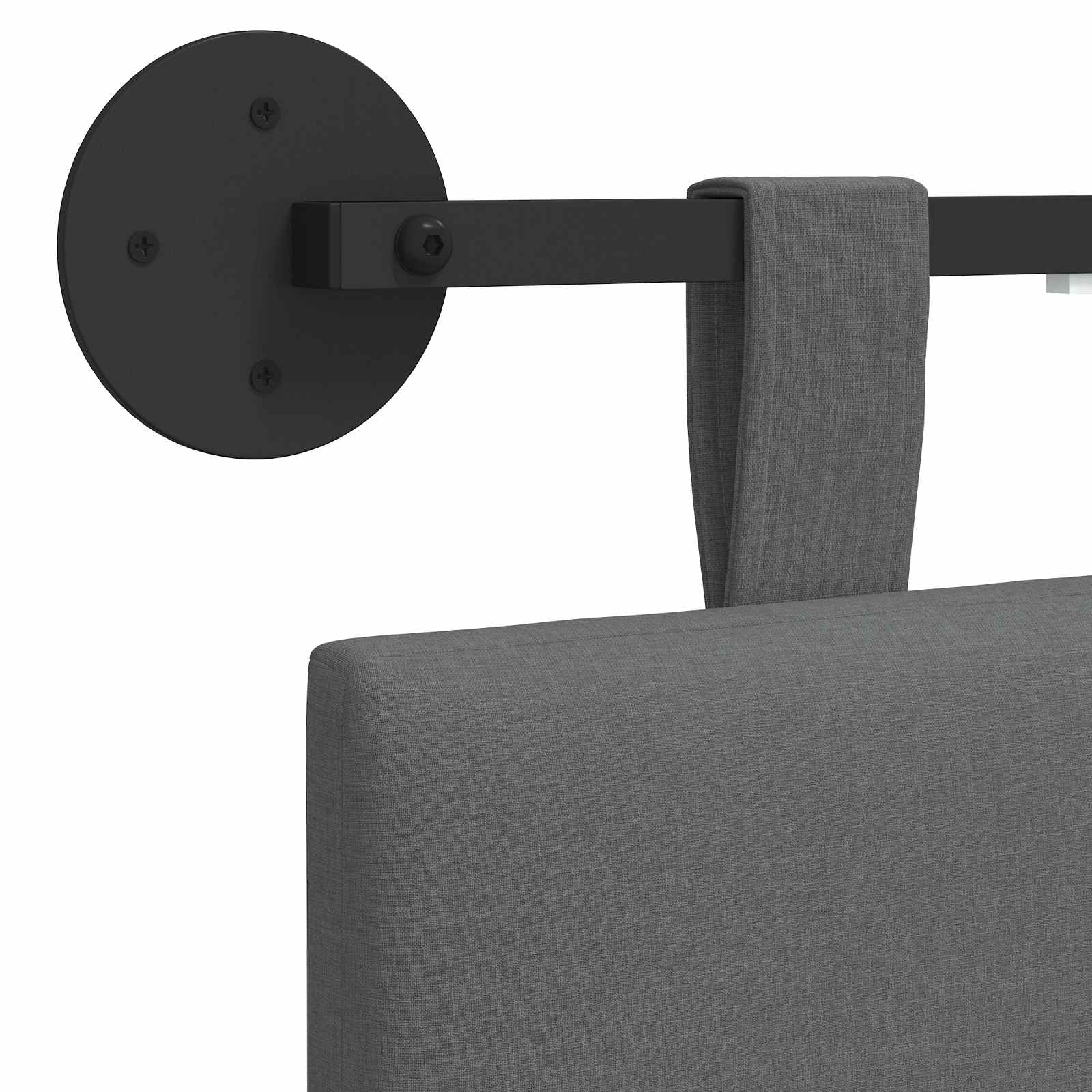 Tête de lit suspendue Avec lumière LED Gris foncé Tissu - XIOS