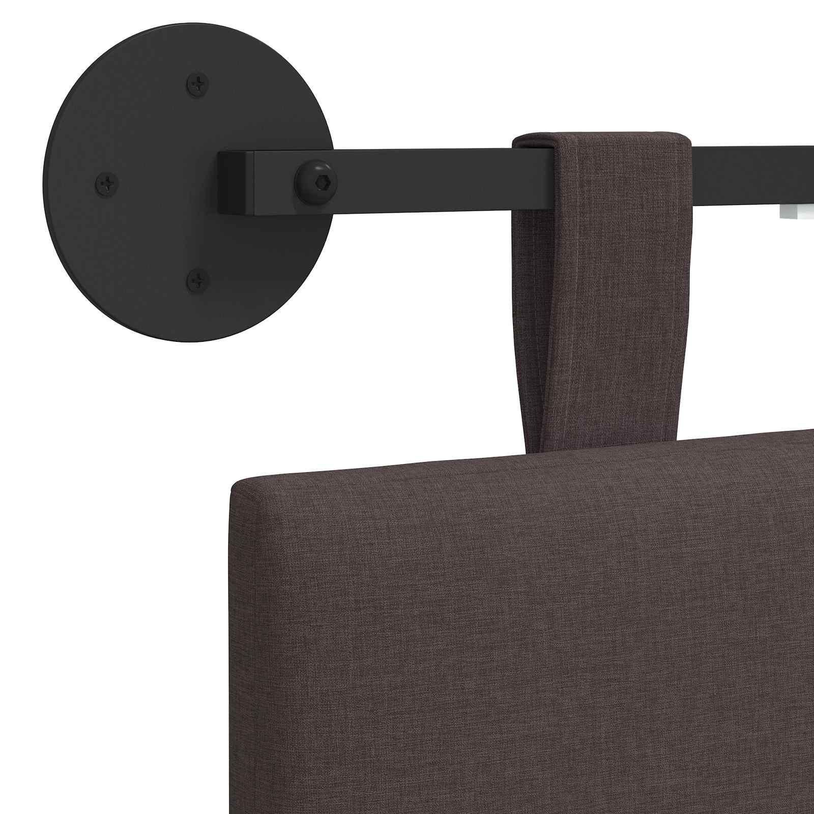 Tête de lit suspendue Avec lumière LED Marron foncé Tissu - XIOS