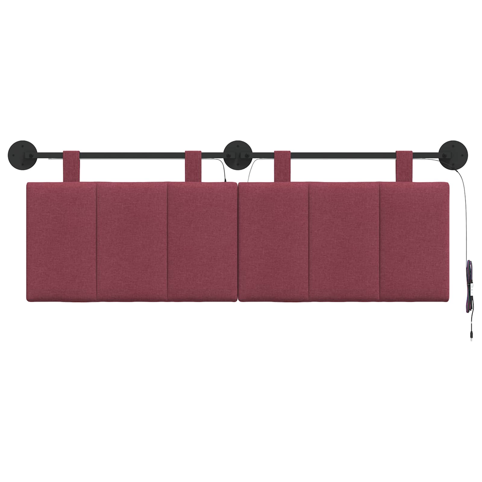 Tête de lit suspendue Avec lumière LED Bordeaux Tissu - XIOS