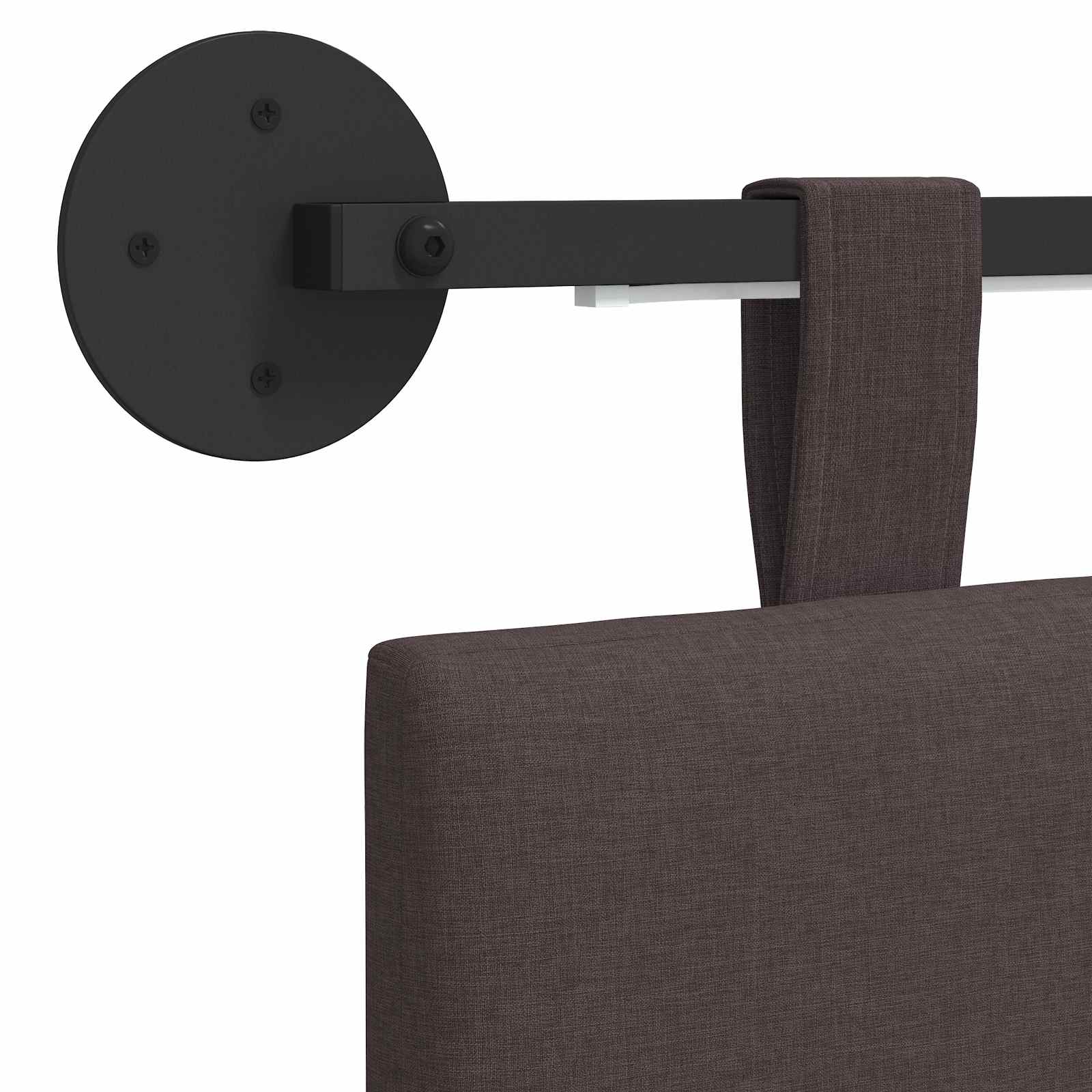 Tête de lit suspendue Avec lumière LED Marron foncé Tissu - XIOS