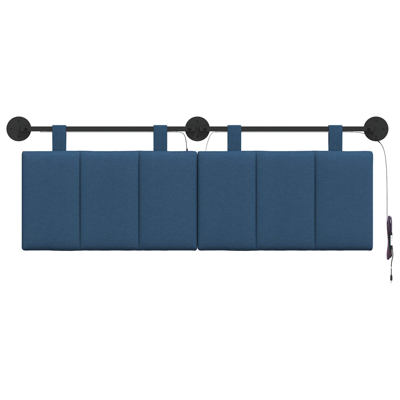 Tête de lit suspendue Avec lumière LED Bleu Tissu - XIOS