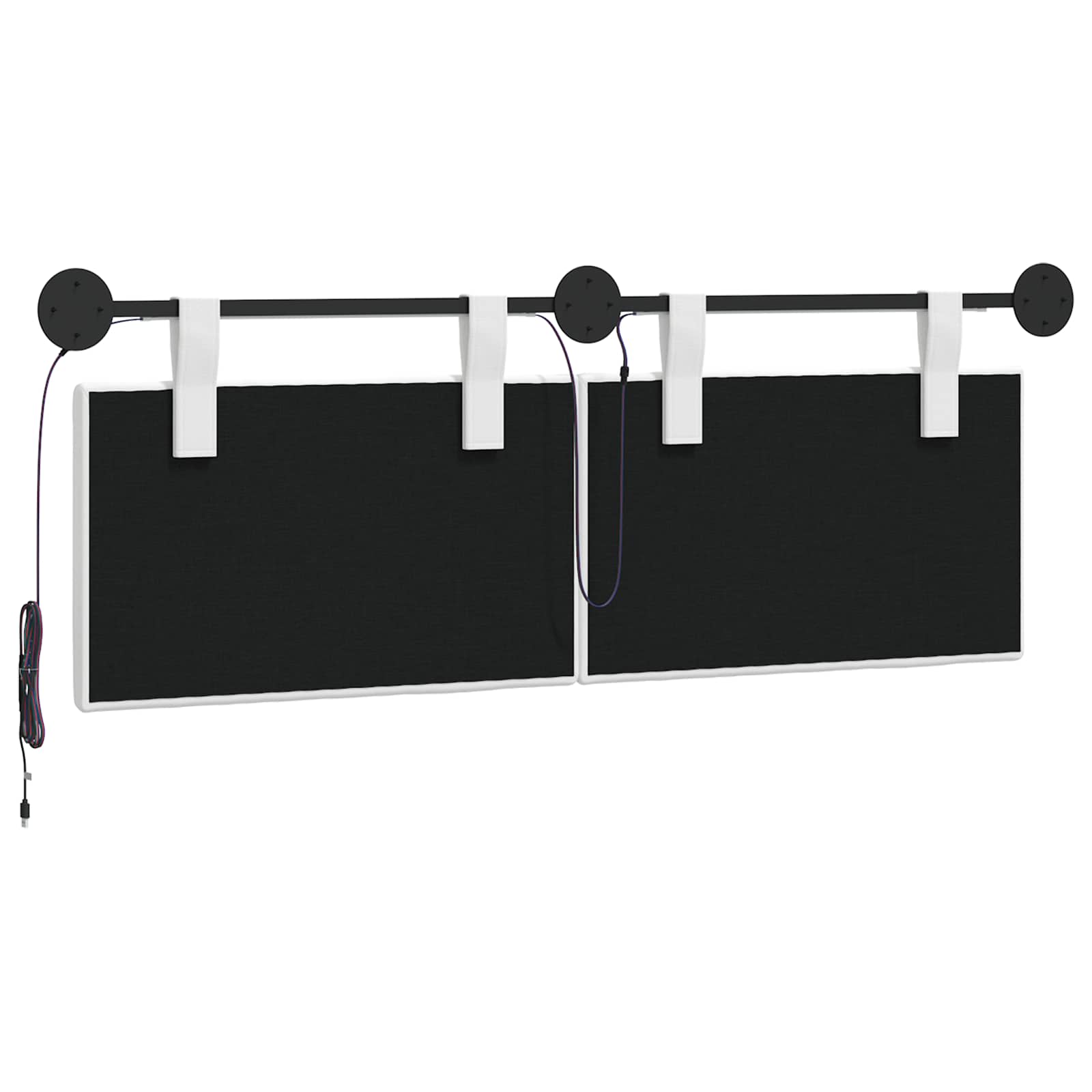 Tête de lit suspendue Avec lumière LED Blanc Tissu - XIOS